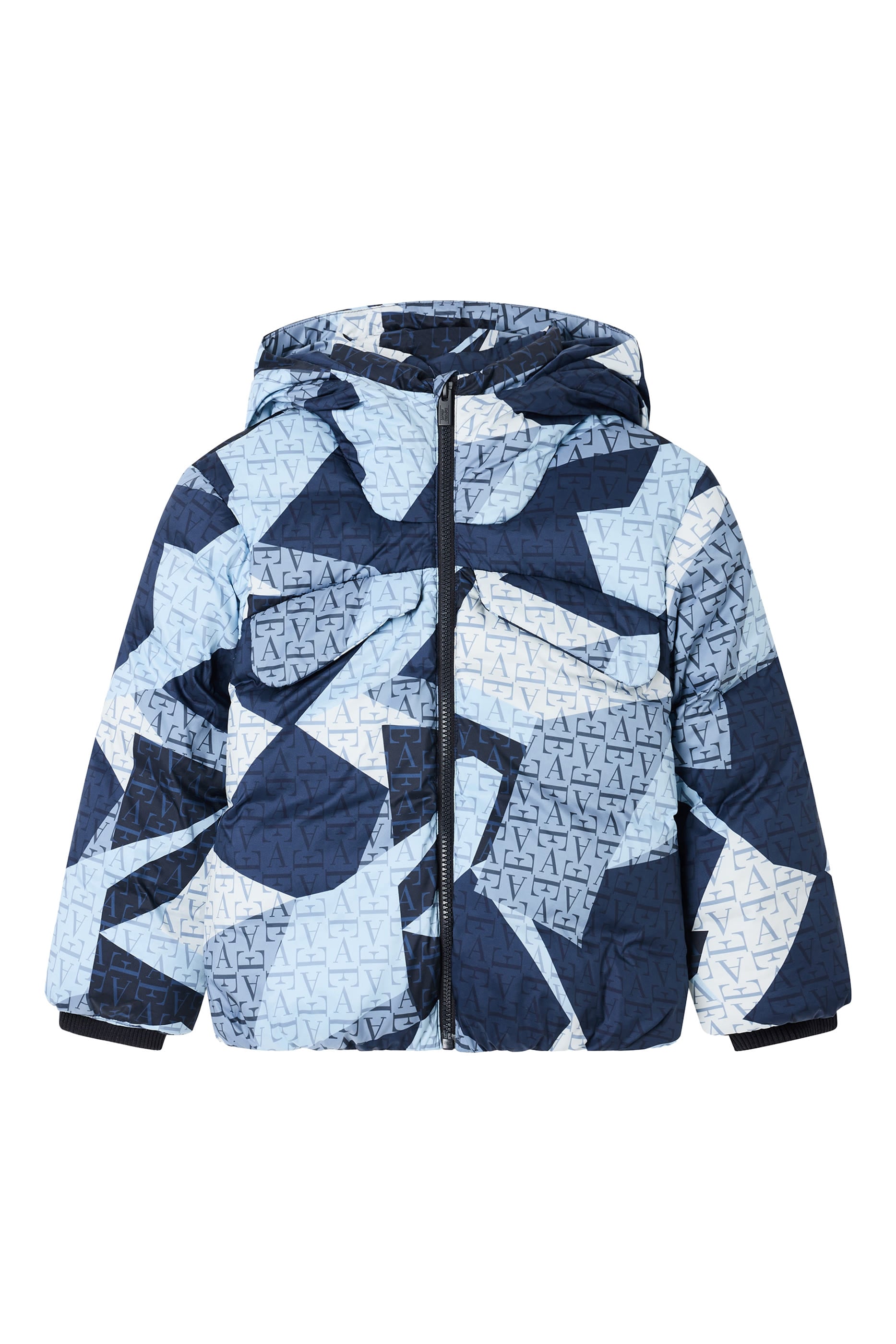 Kids Geometric Pattern Down Coat
