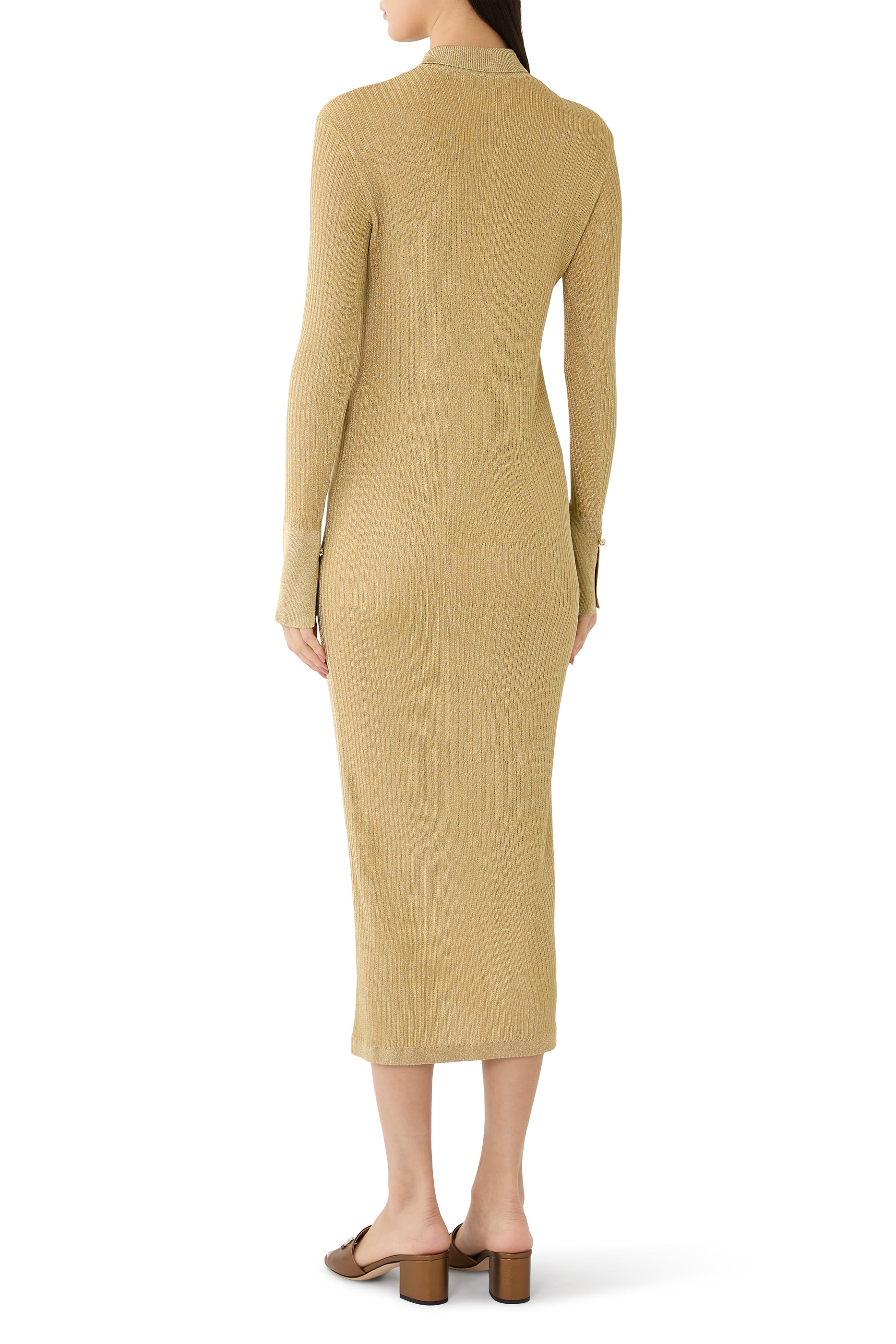  Polo Neck Ribbed Dress