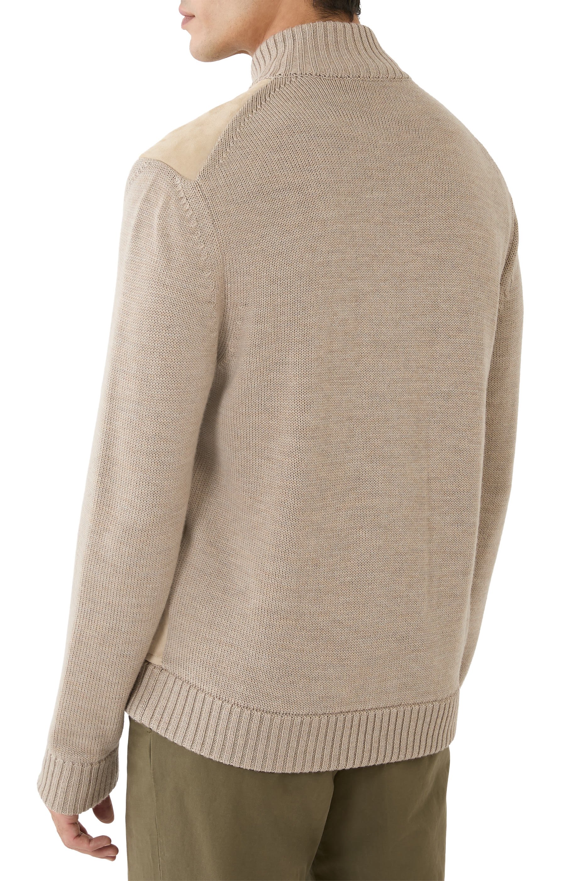 Slim Fit Suede and Wool Jacket