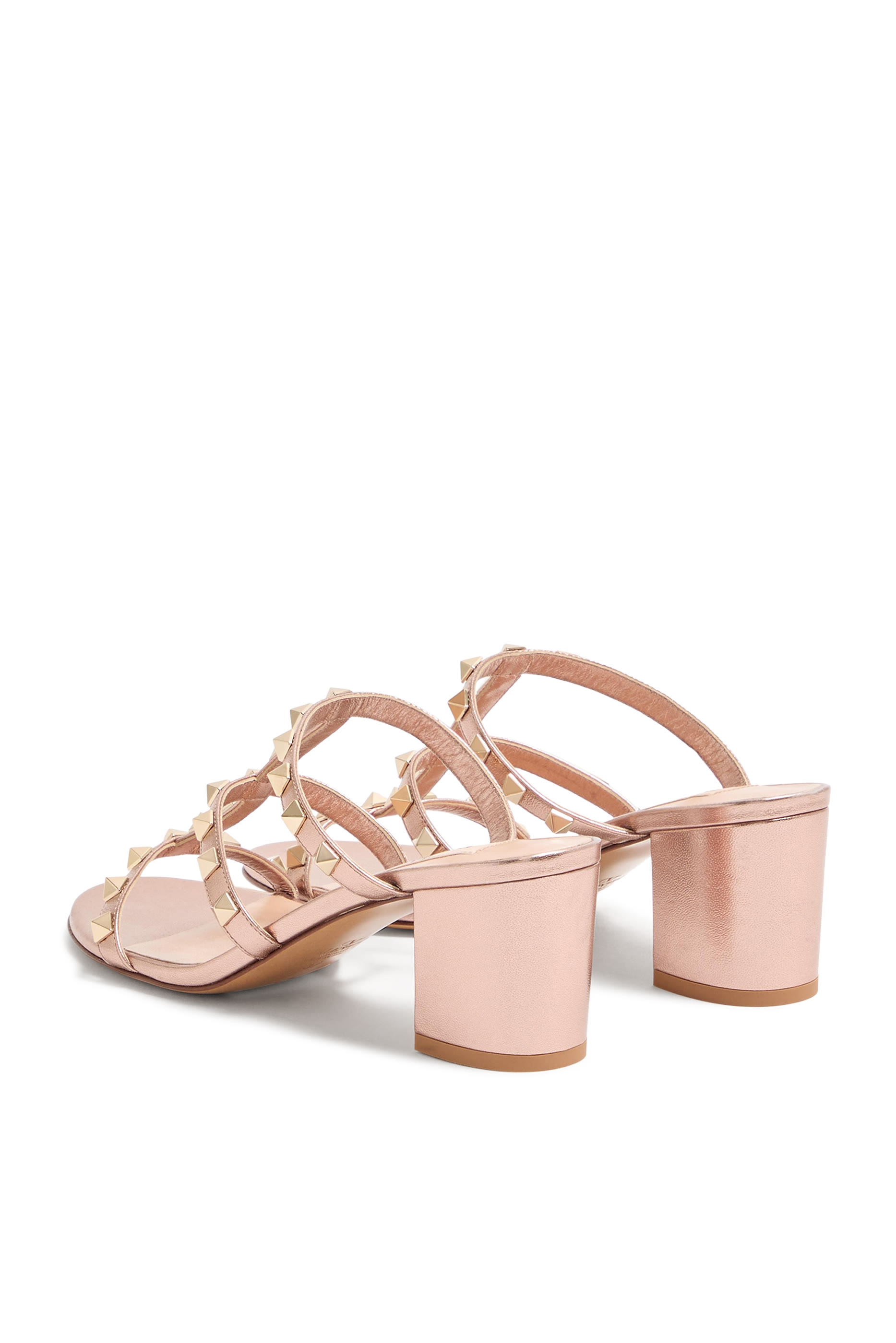  Rockstud Calfskin Leather 60 Slide Sandals