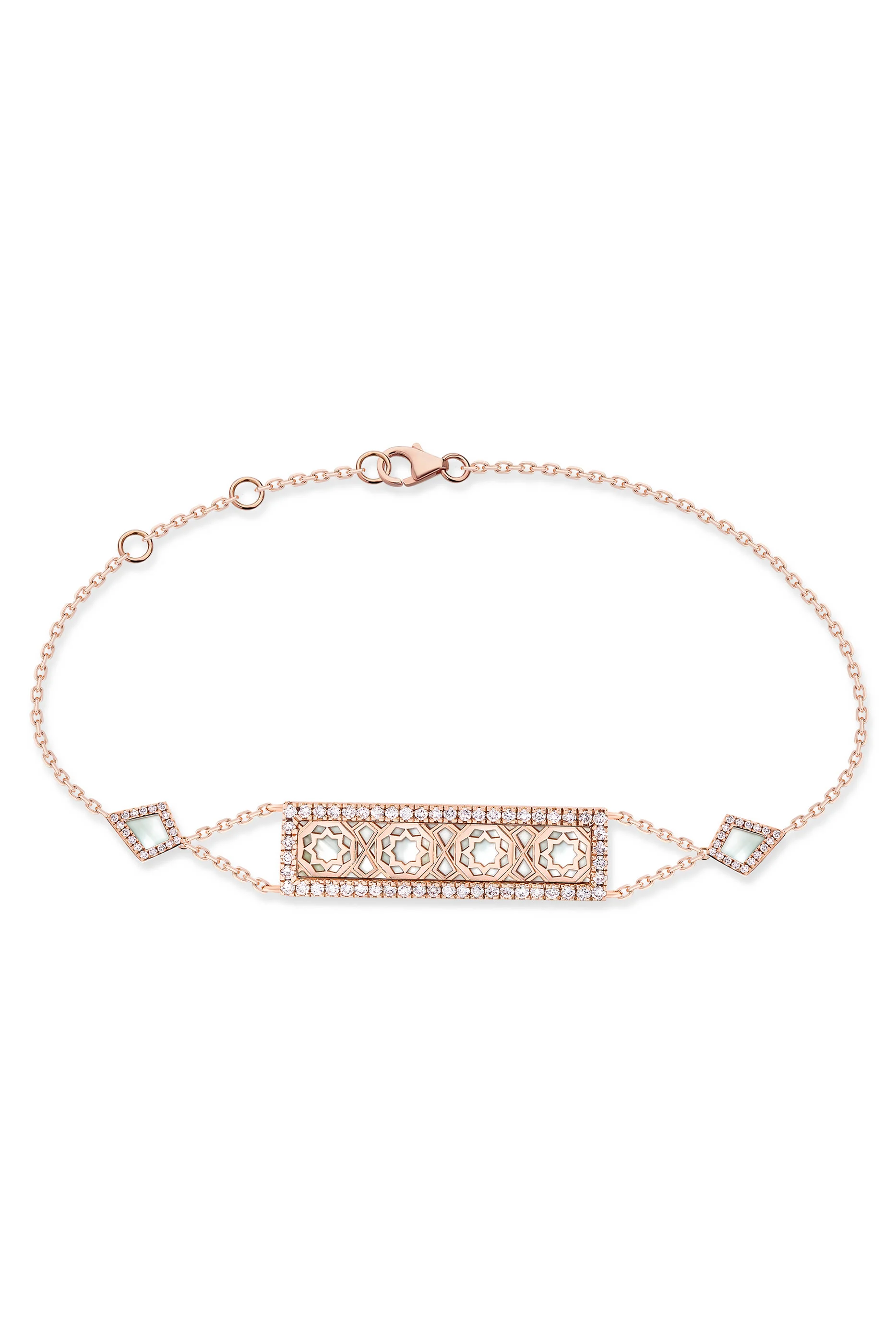 Oud Turath Bracelet, 18k Pink Gold & Mother-of-Pearl, Diamonds