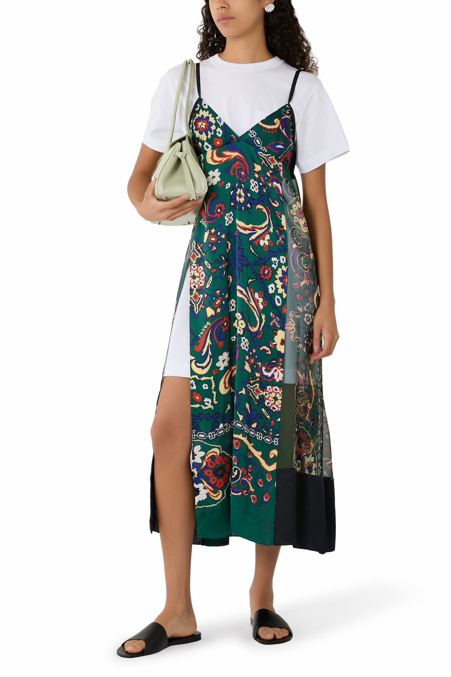 Floral Print Overlay T-Shirt Dress
