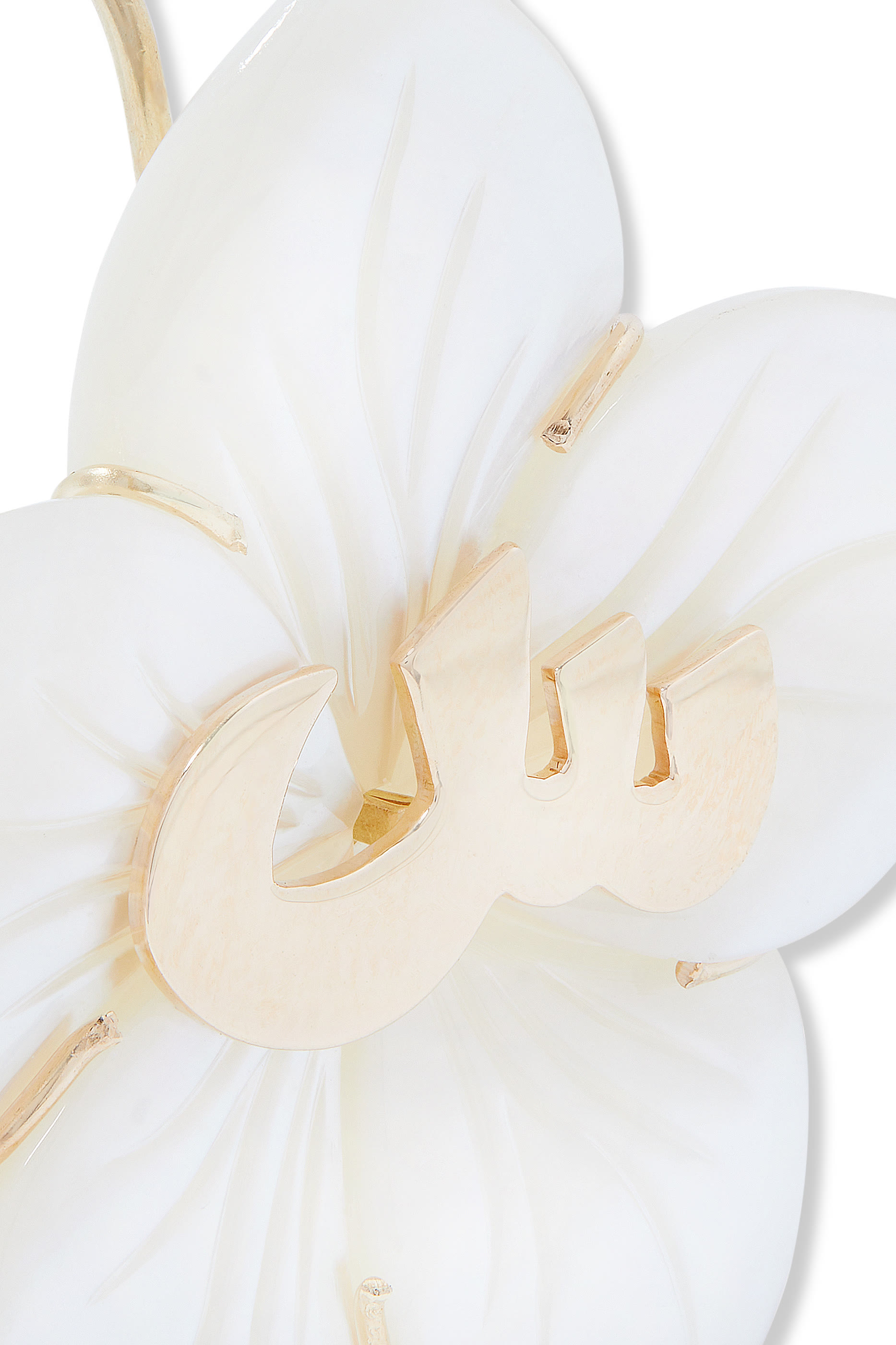 Oula Letter S Earrings, 18k Yellow Gold & Mother Of Pearl