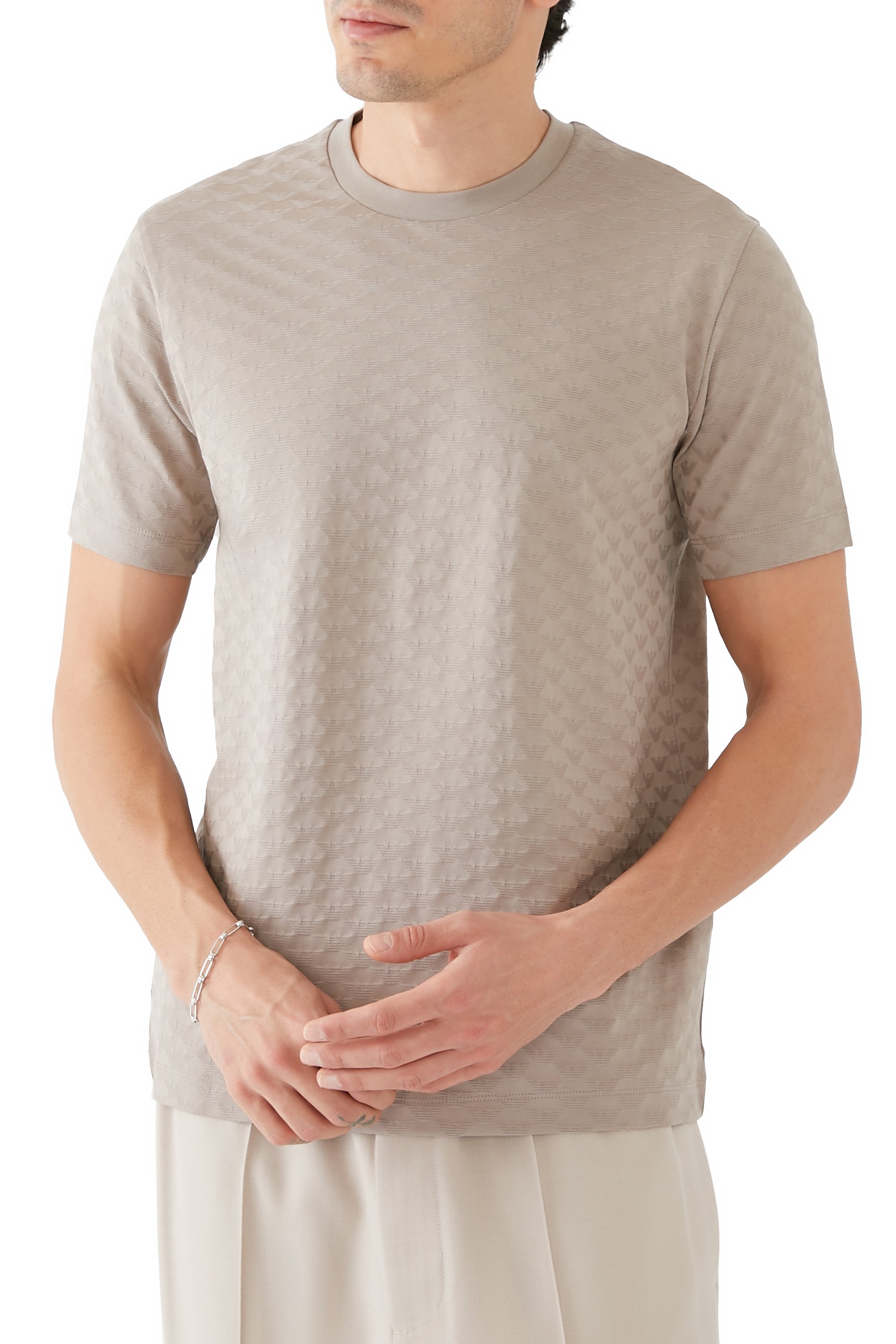 All-Over Jacquard Eagle Logo T-Shirt