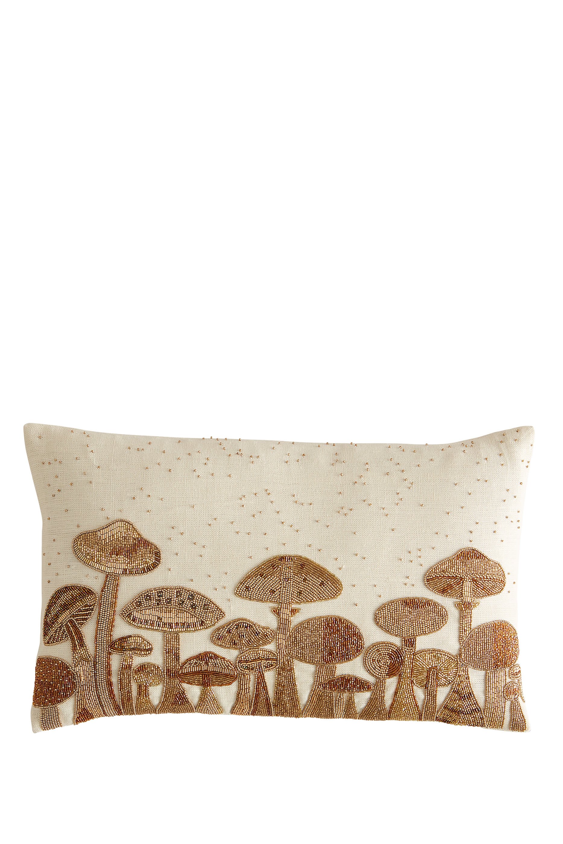 Botanist Mushrooms Field Beaded Cushion