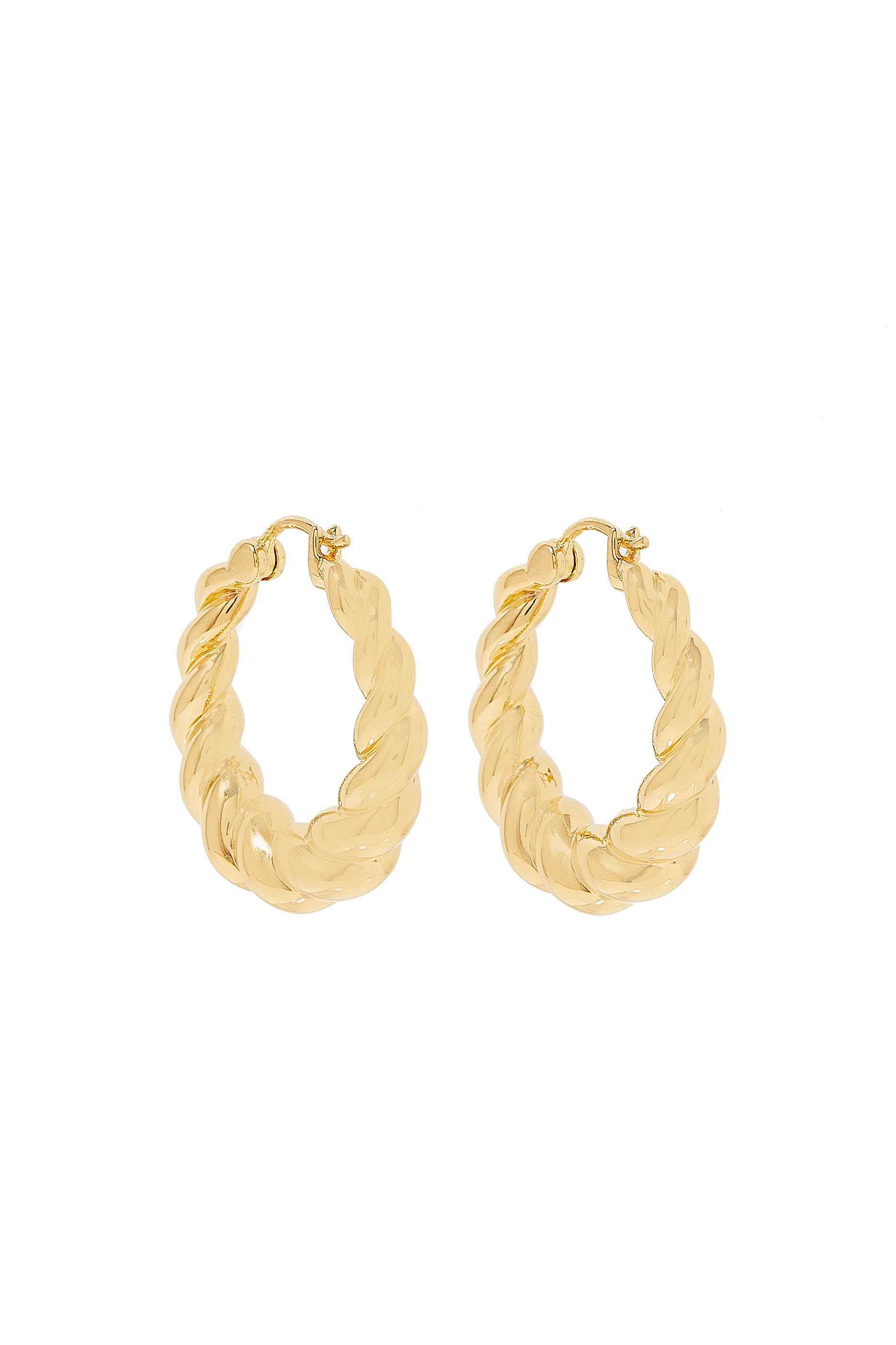 Twisted Tidal Medium Hoop Earrings, 18k Recycled Gold Plated on Brass