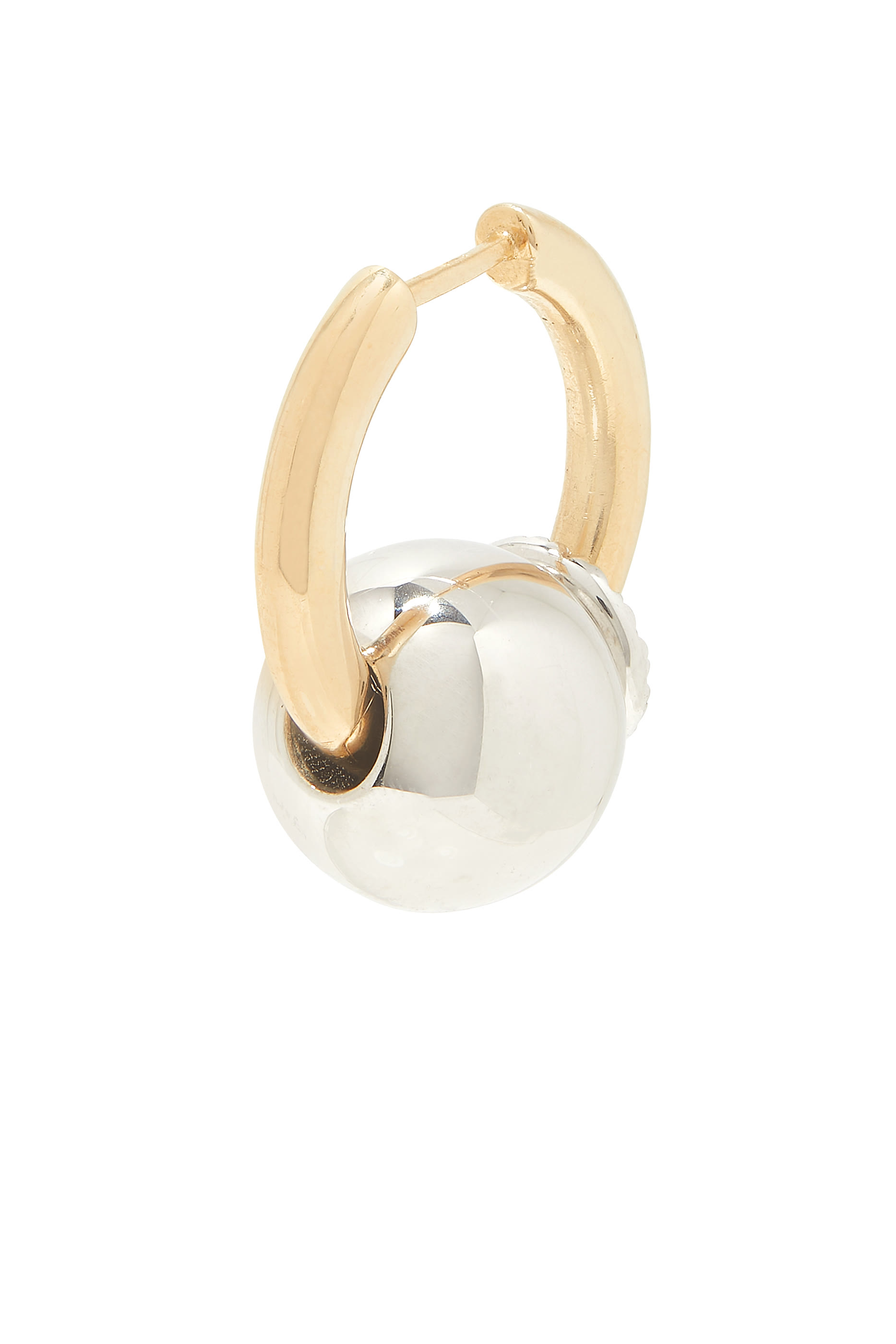 Single Hoop Earring, 14k Mixed Gold & Diamonds