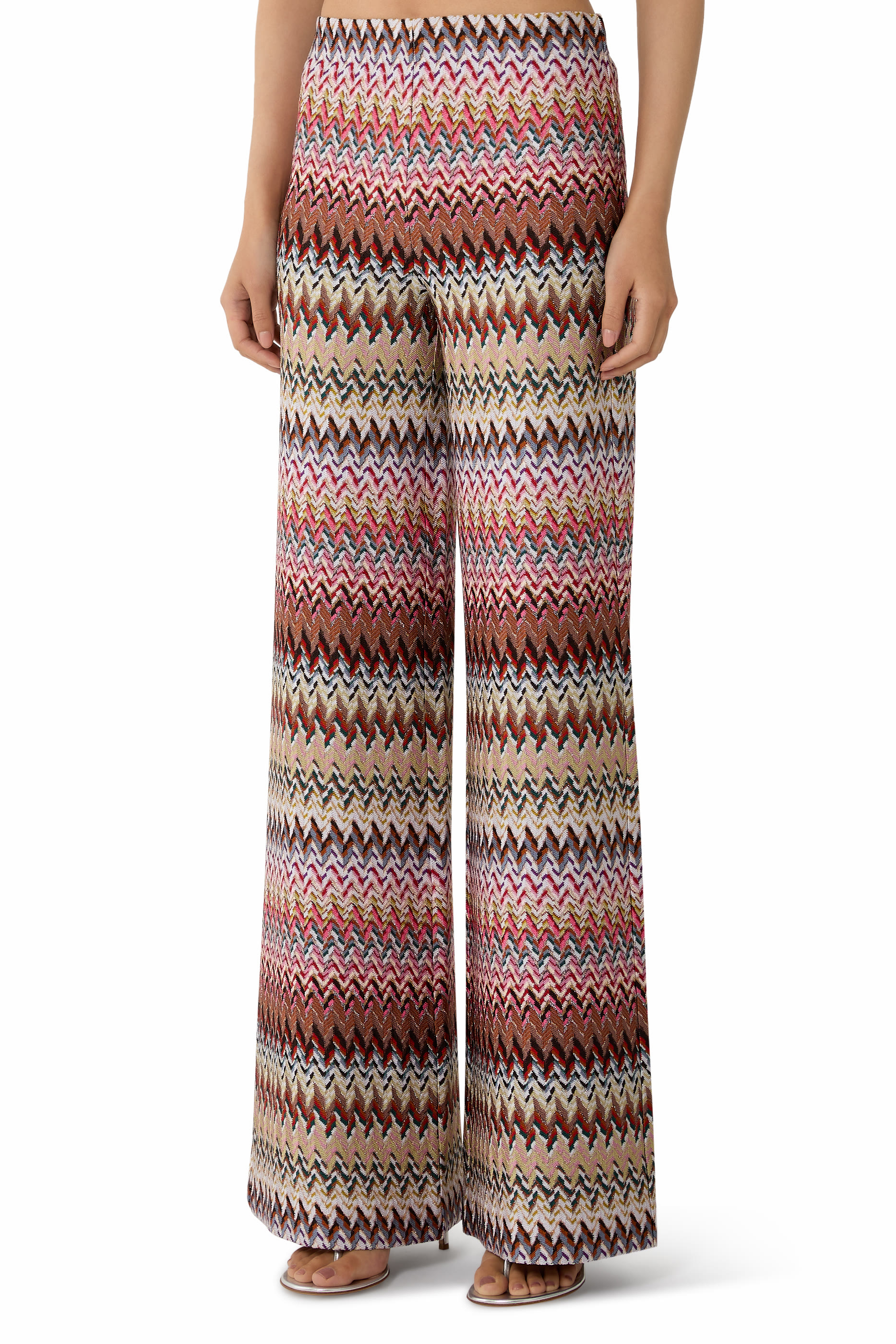 Zigzag Pattern Flare Pants