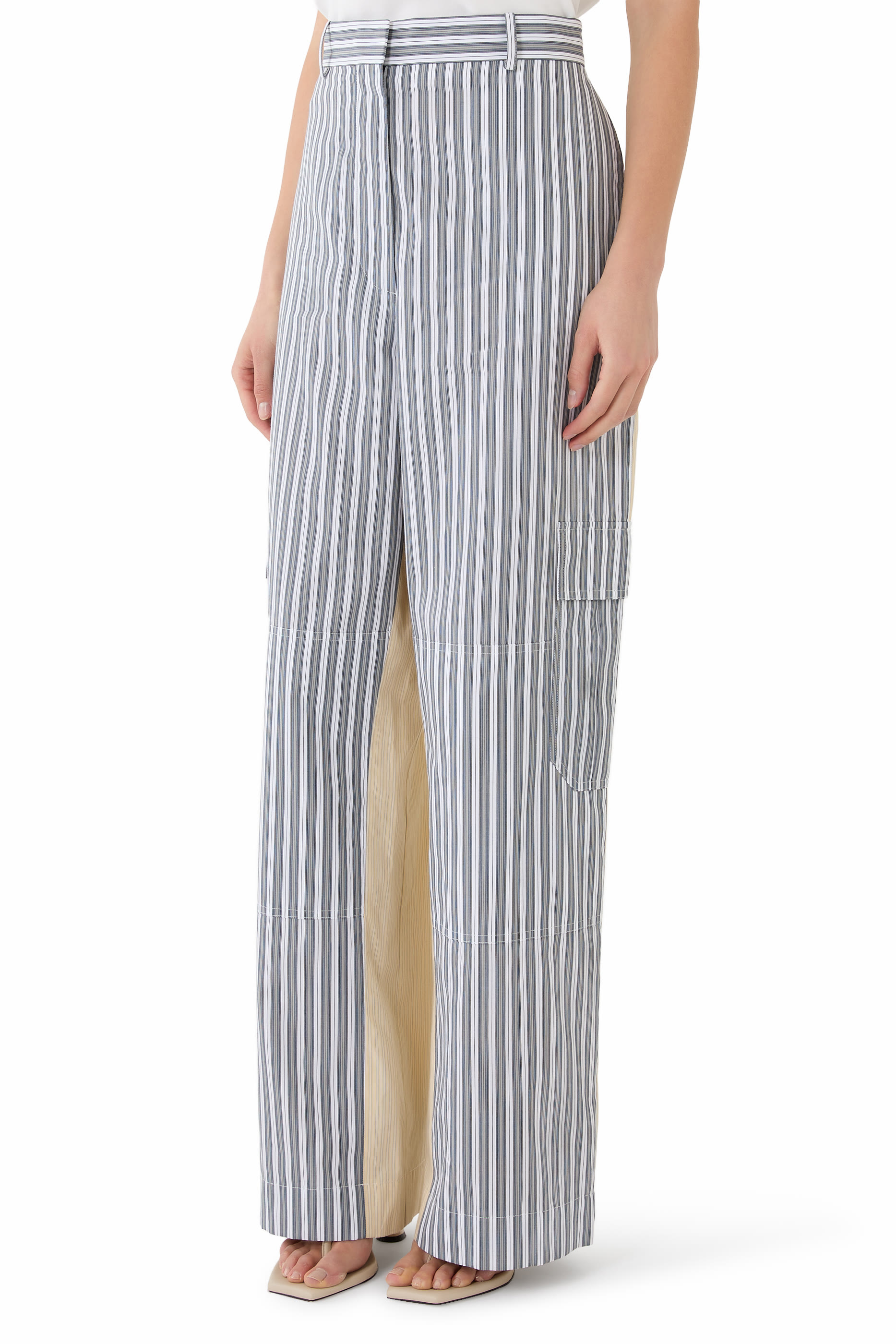 Oversized Mixed Stripe Cargo Trousers