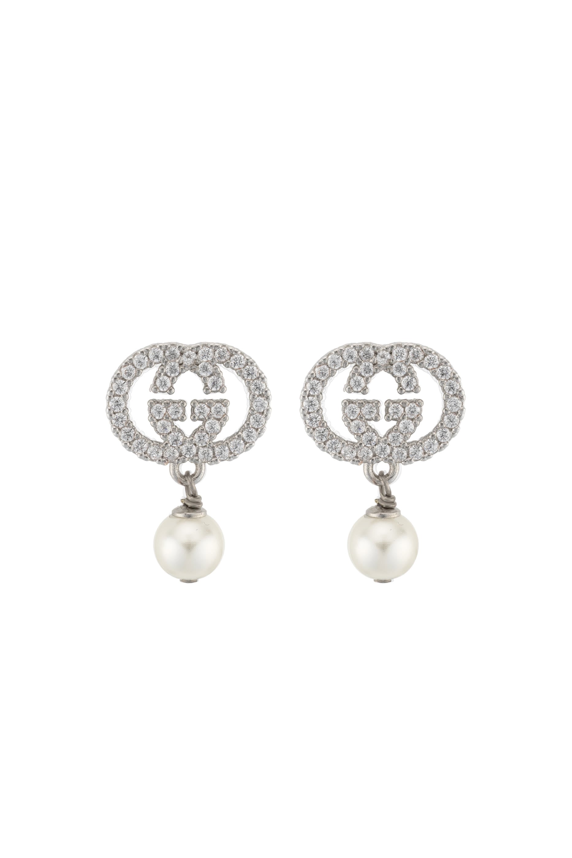 Crystal And Pearl Earrings