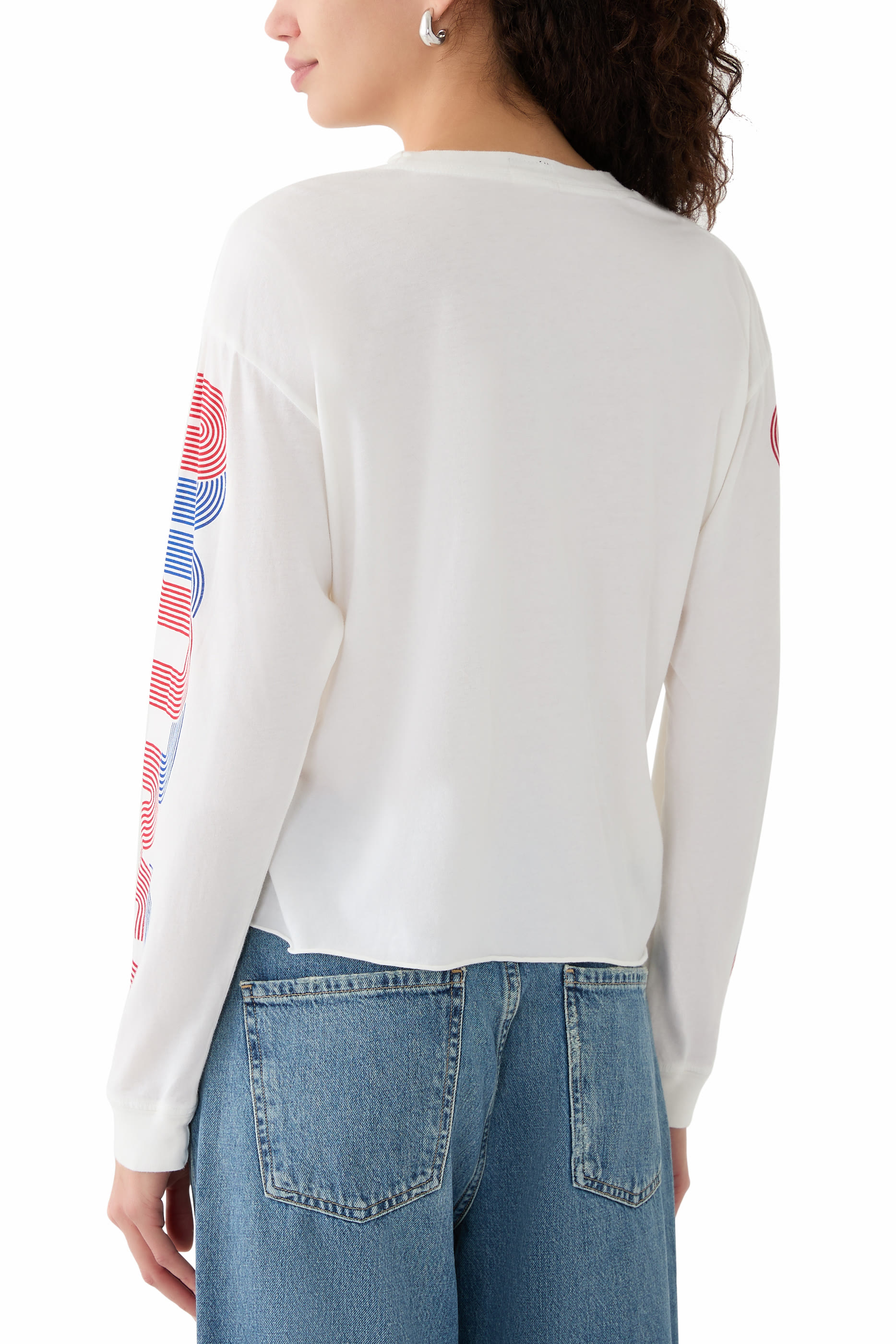Long Sleeves Slouchy Cutoff Sweatshirt