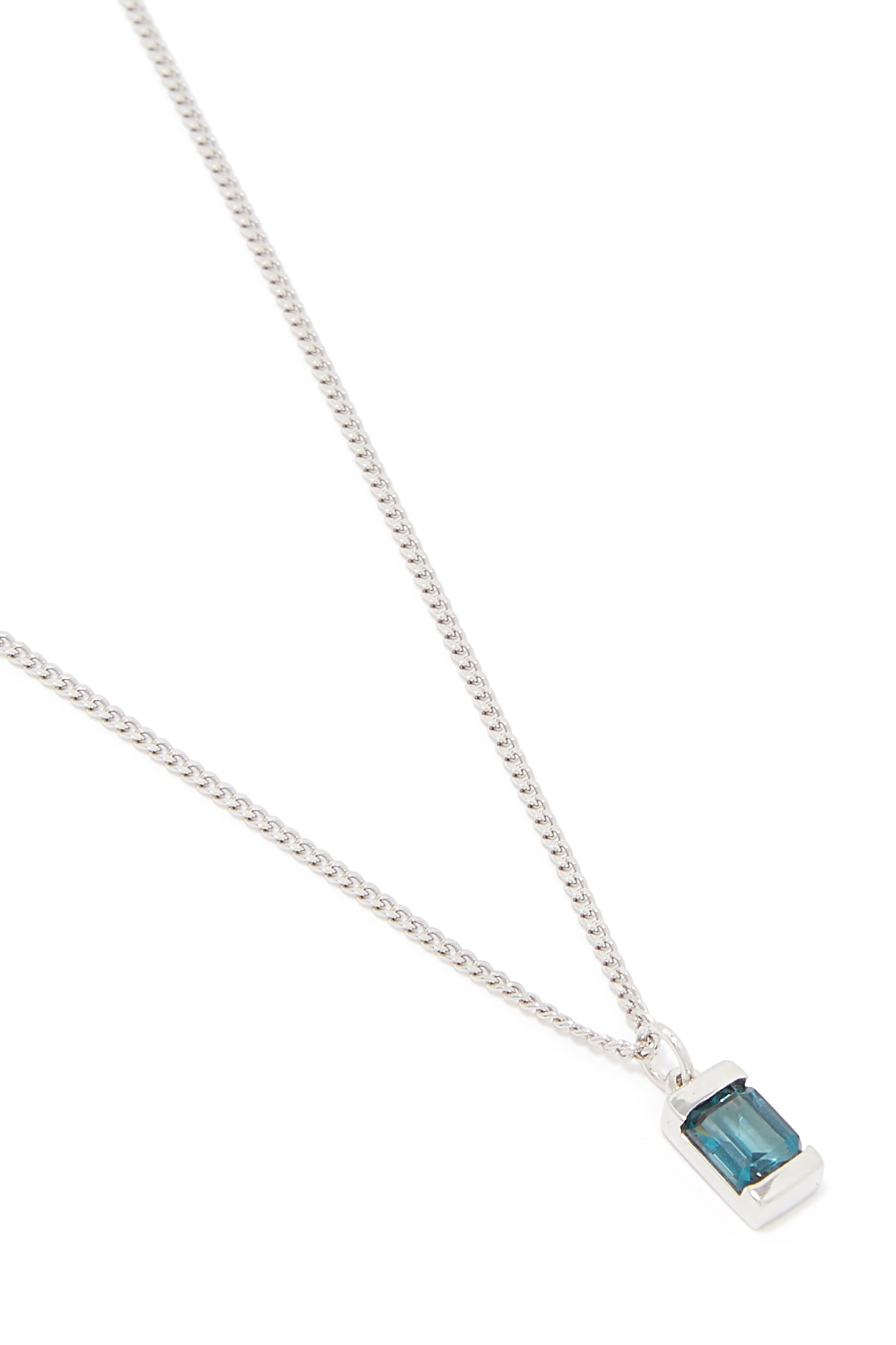 Valor Pendant Necklace, Sterling Silver & Blue Topaz