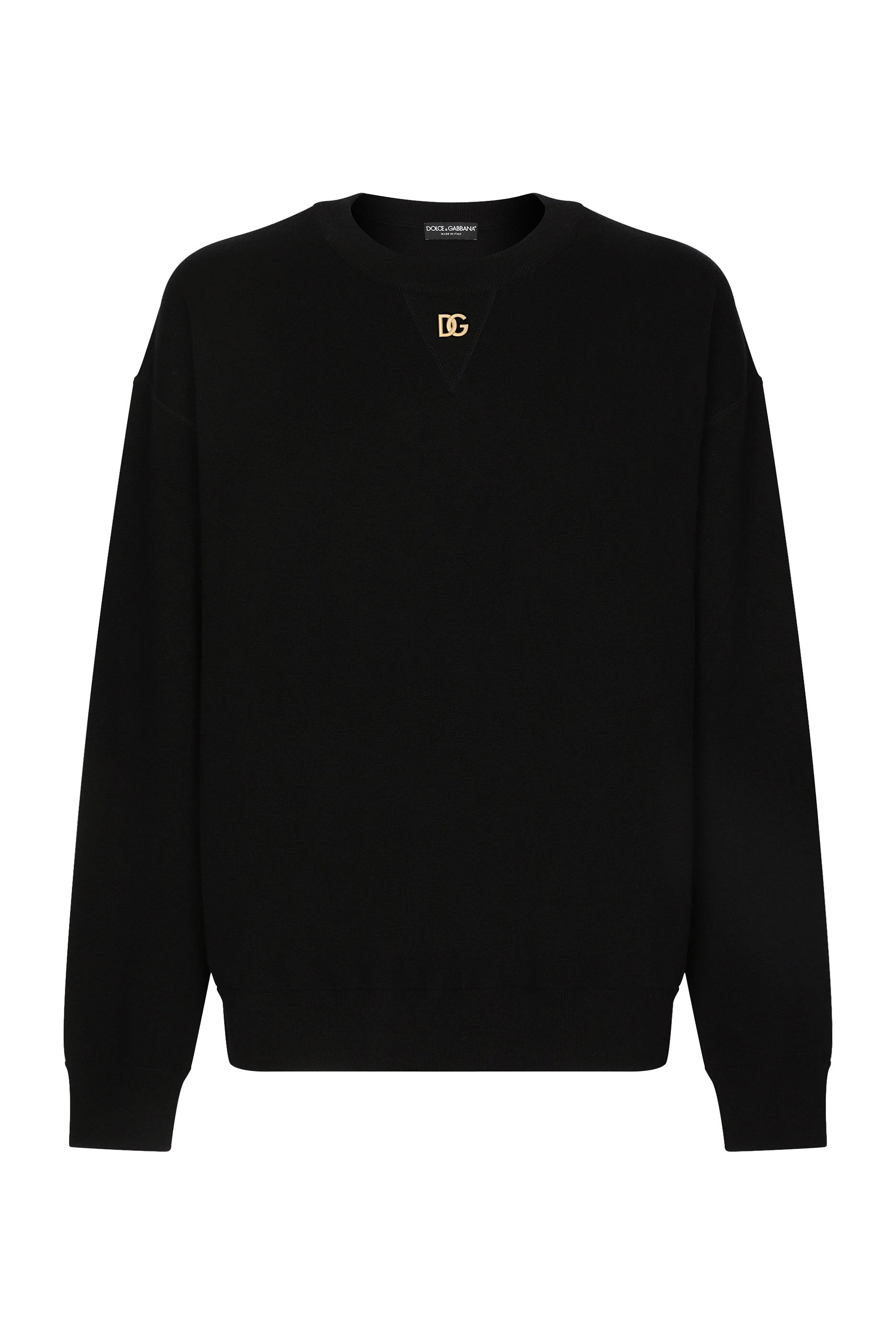 Lusso DG Logo Cashmere Round-Neck Sweater