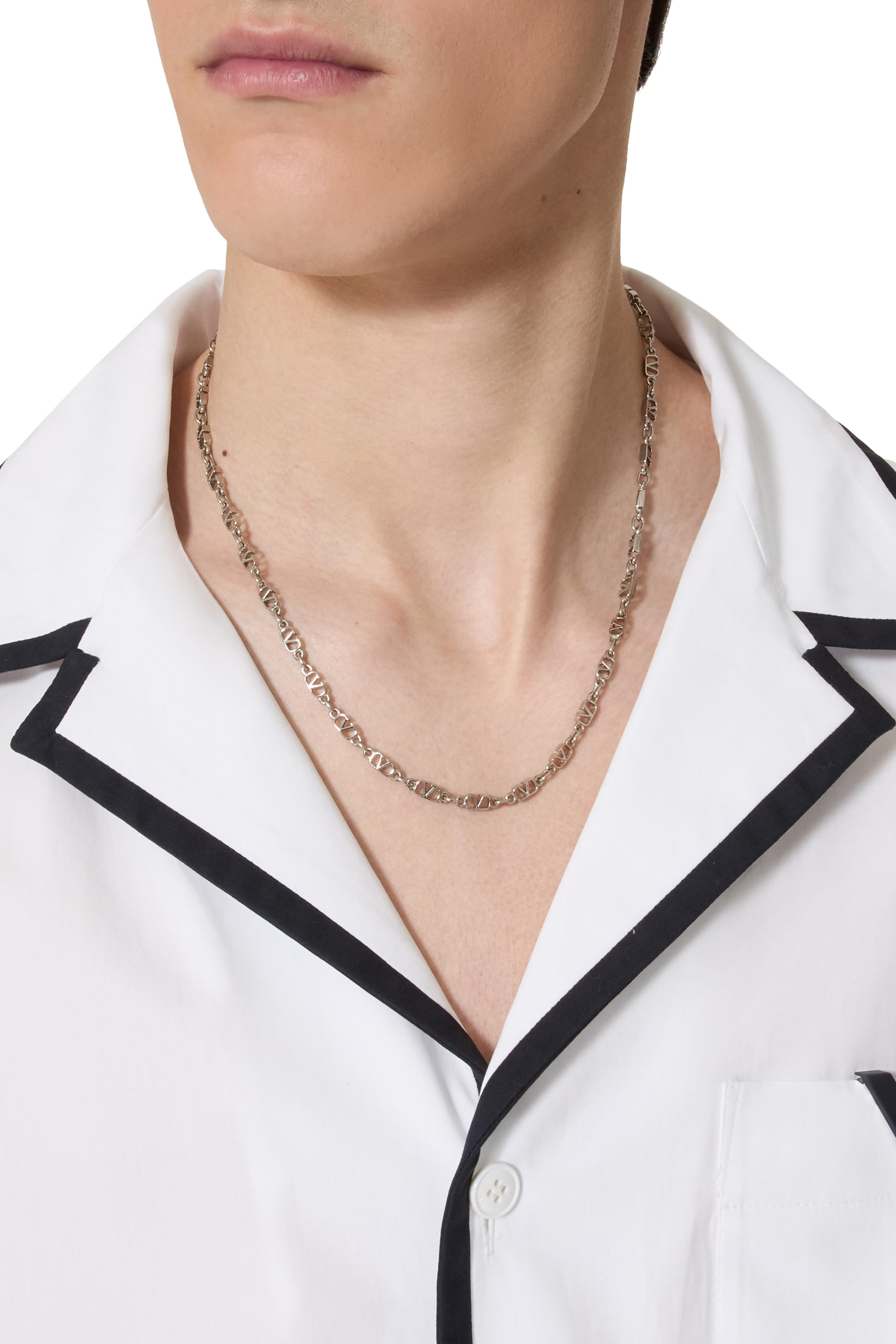 VLogo Signature Necklace, Metal