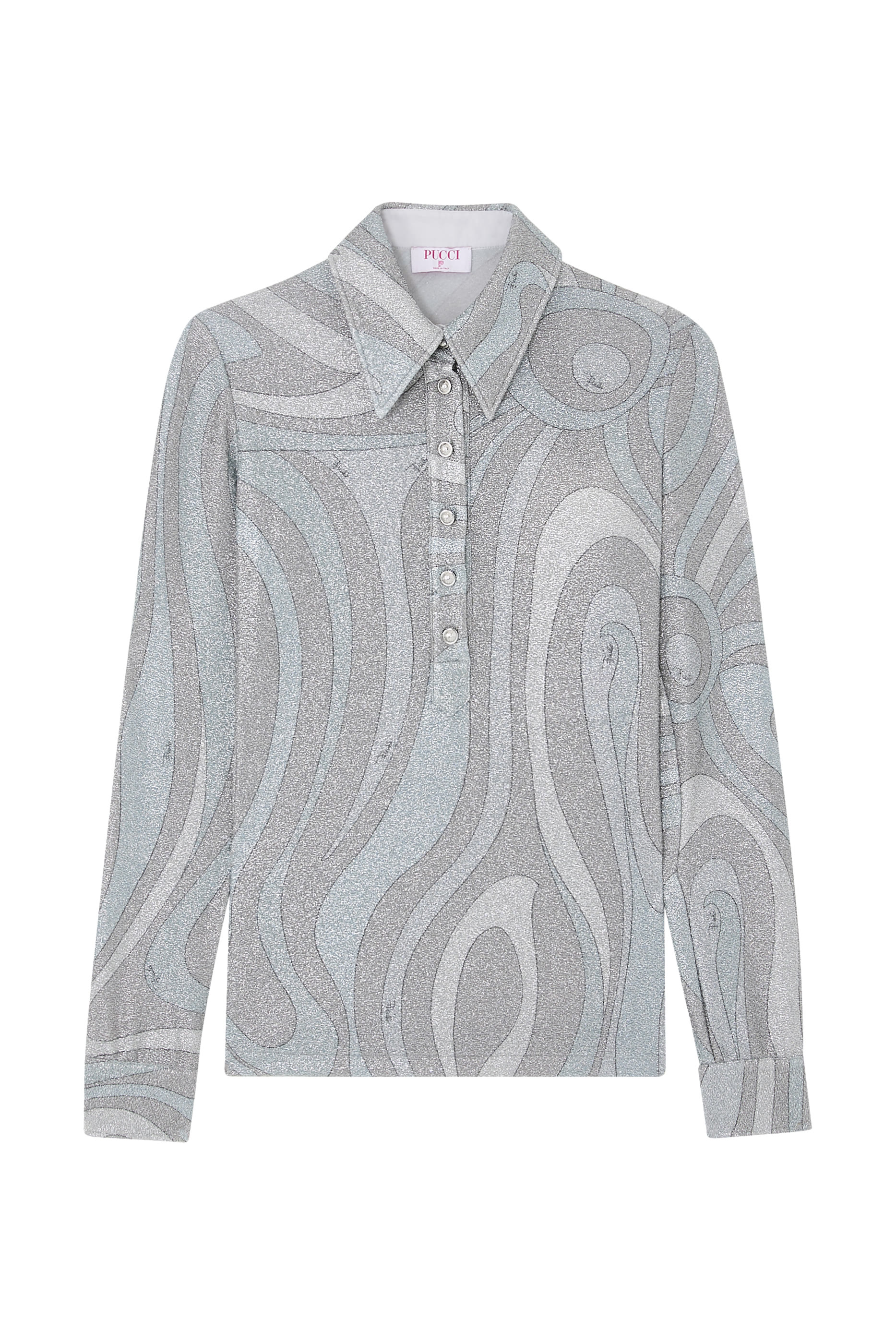  Iride Print Lame Jersey Top