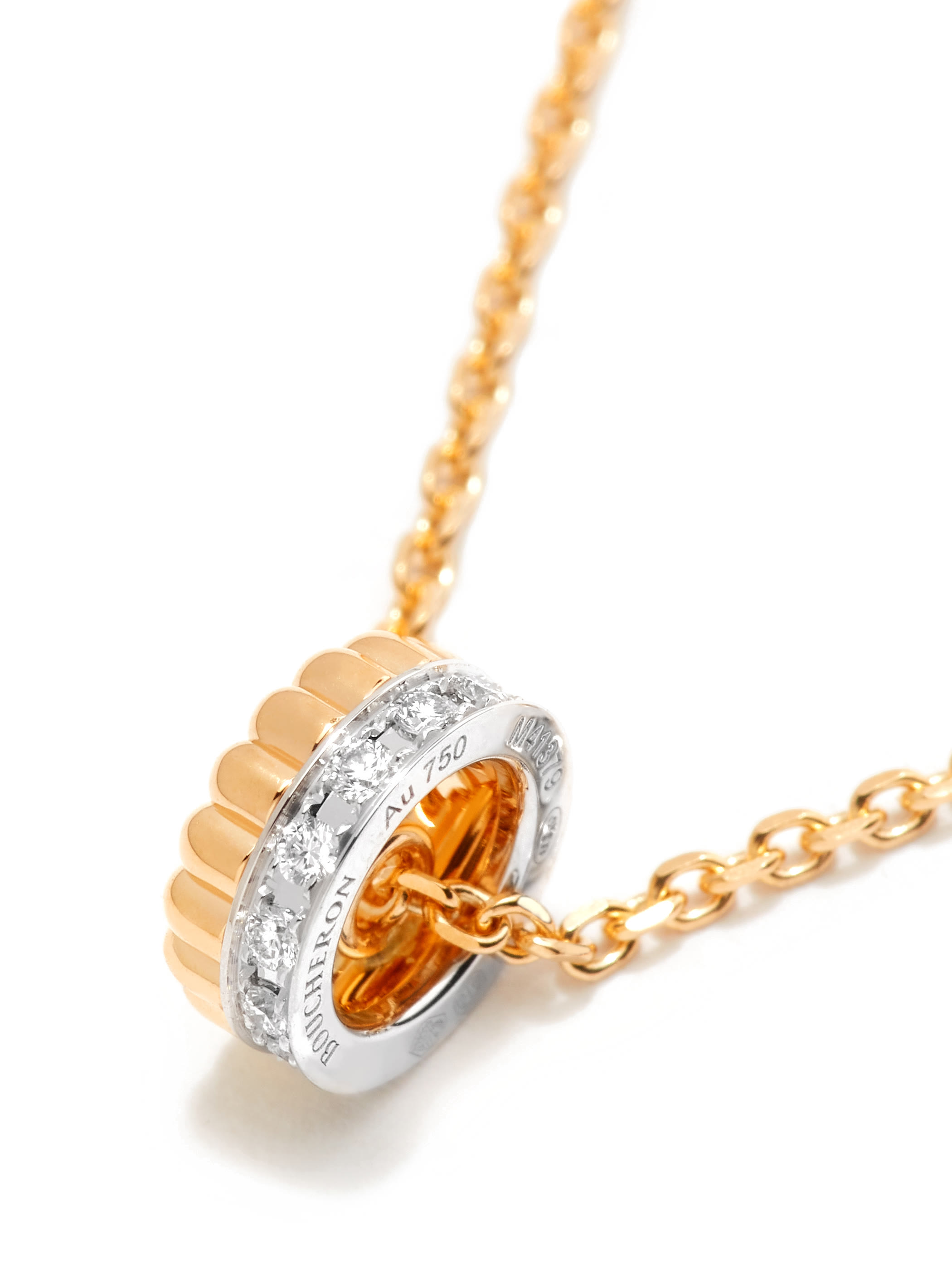 Quatre Radiant Edition Mini Pendant, 18k Mix Gold & Diamonds