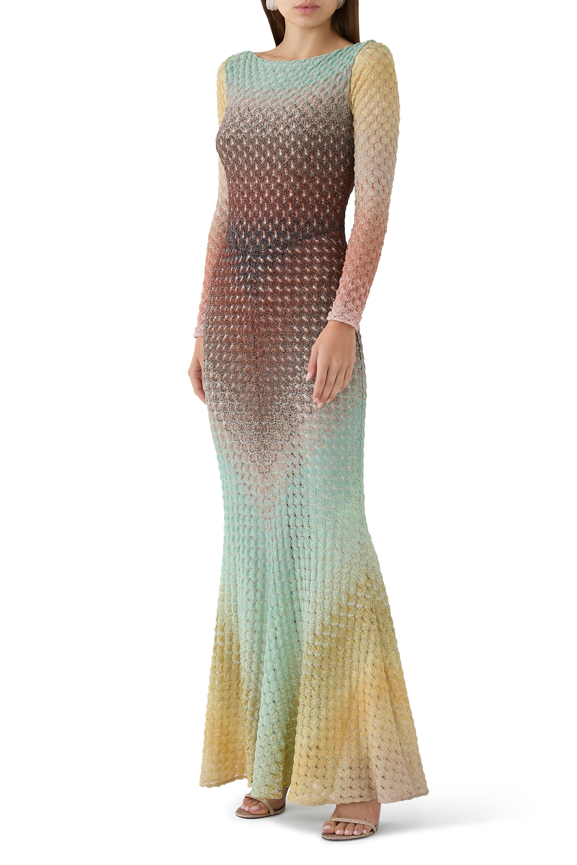 Ombre Degrade Lace Raschel Maxi Dress