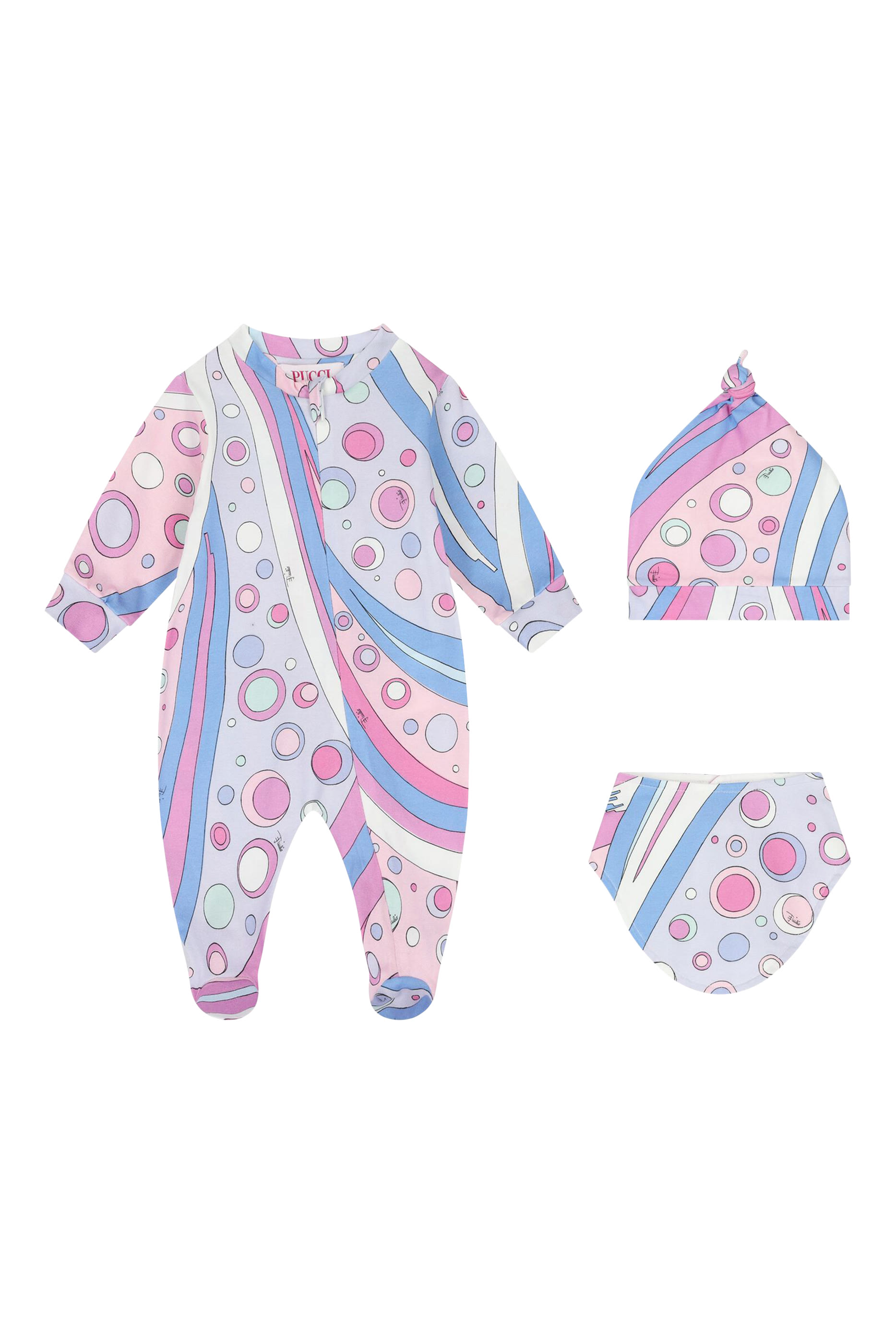 Kids Printed Bodysuit, Brief & Hat Set