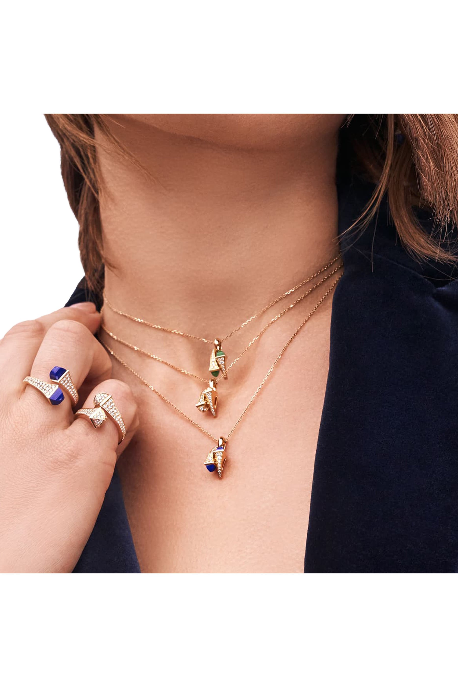 Cleo Huggie Pendant, 18k Yellow Gold & Agate, Diamonds