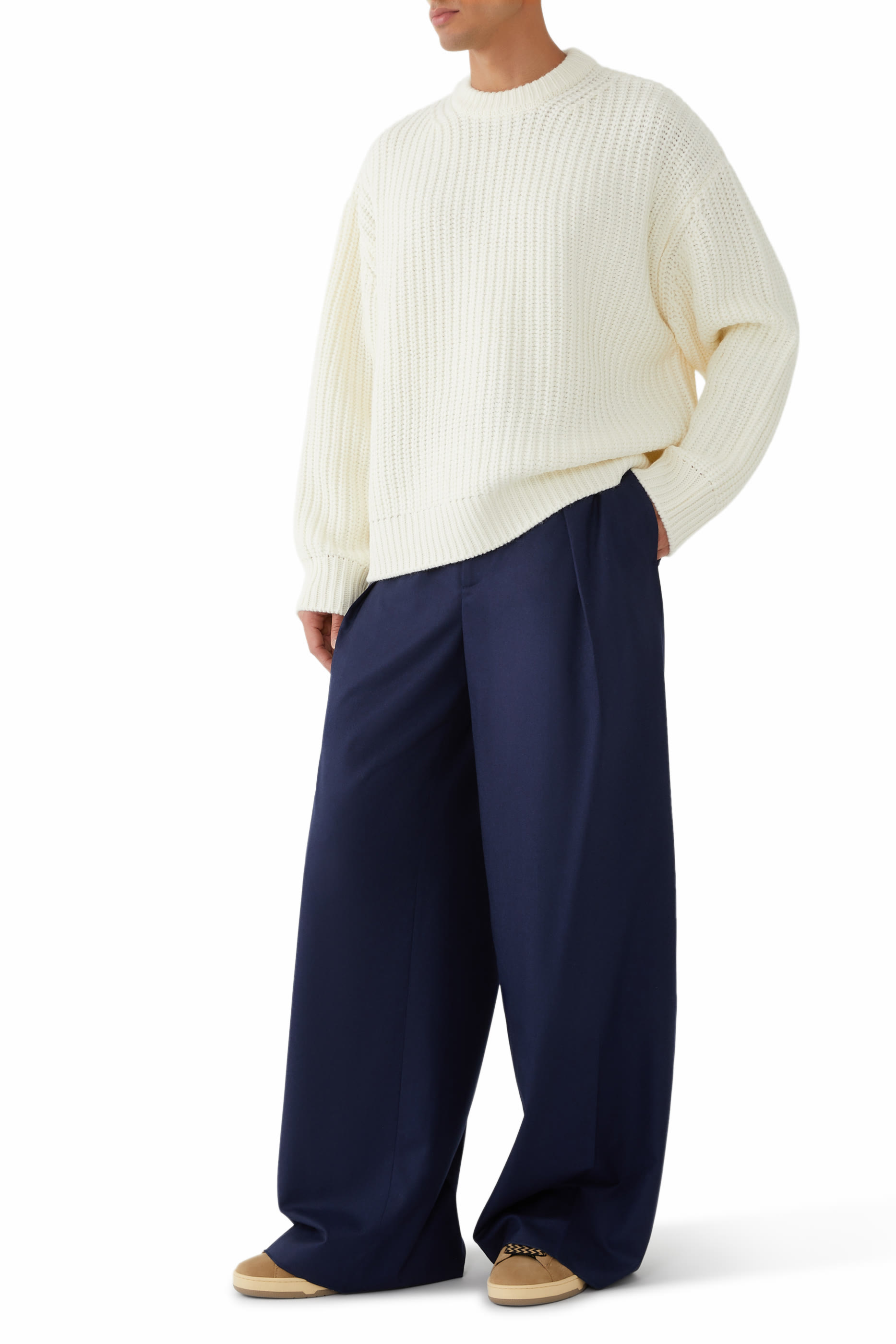 Wool Wide Leg Pants