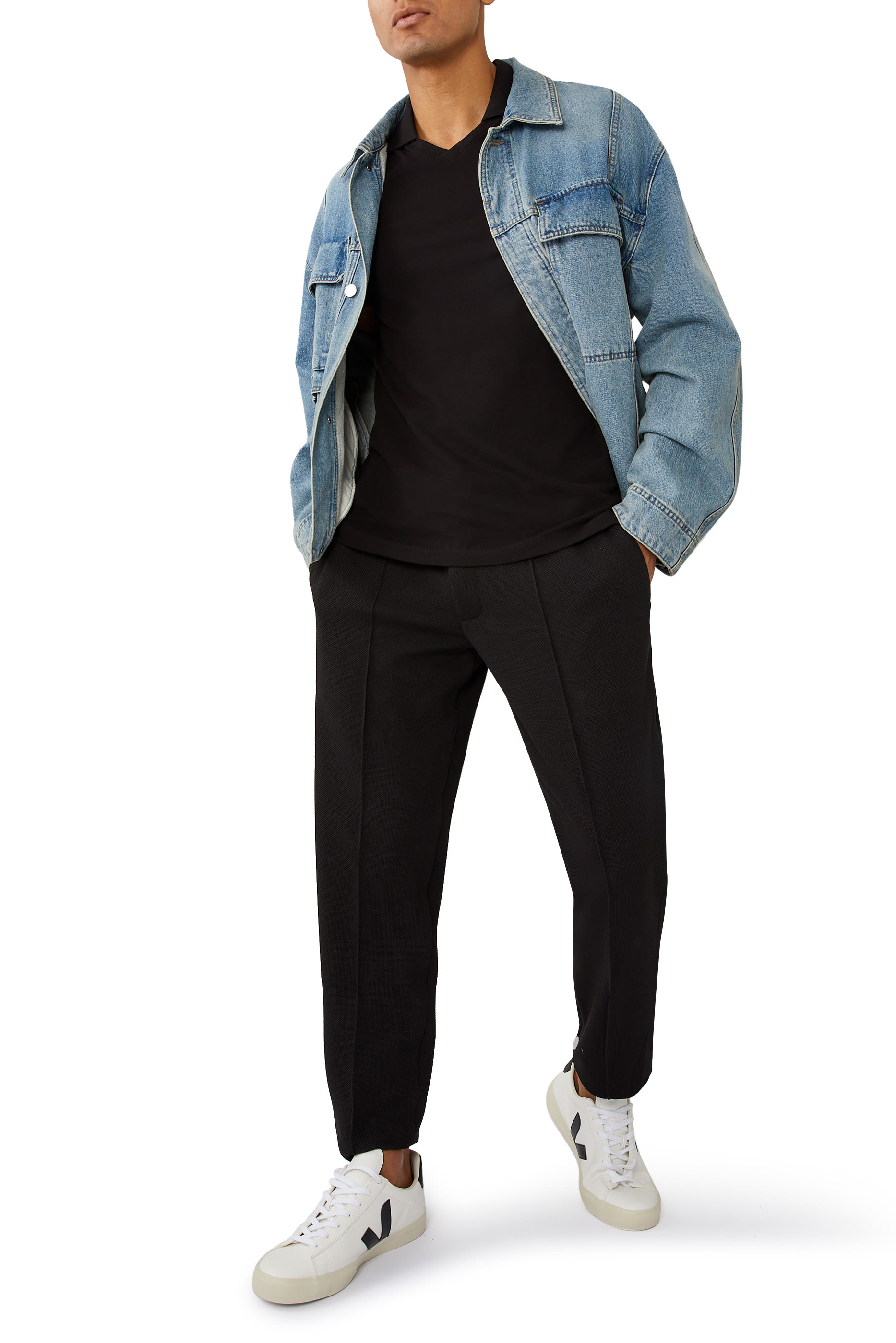 Wide Collar Polo Shirt