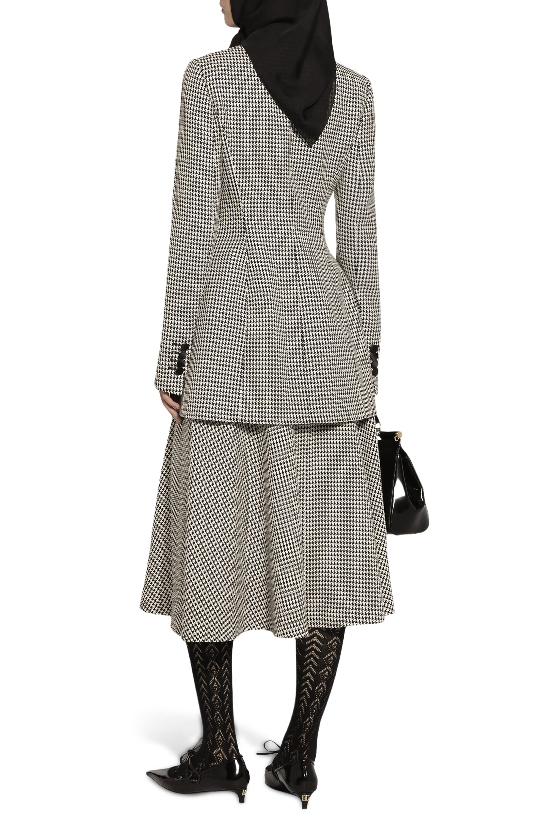 Double-Breasted Houndstooth Jacket