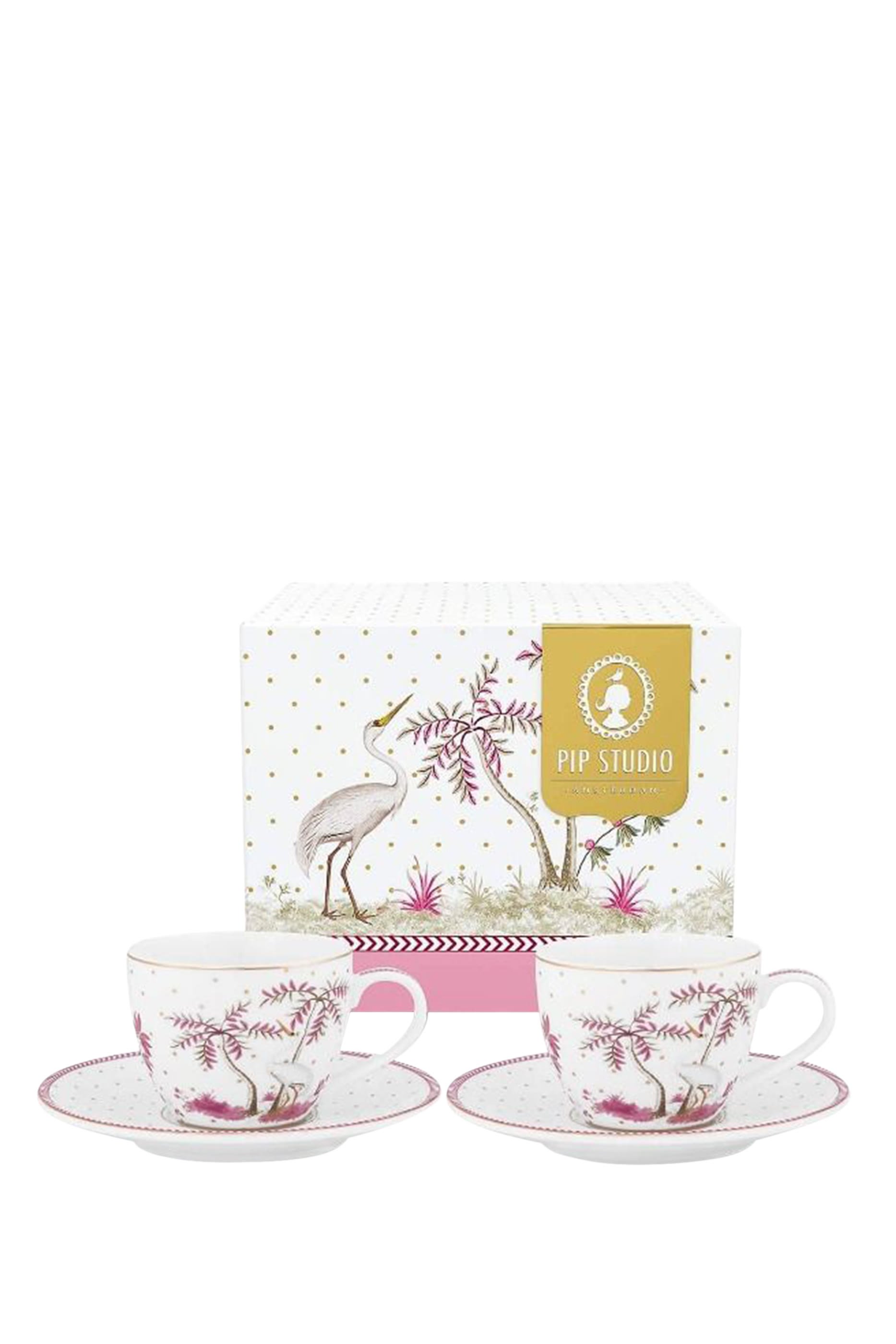 Jolie Dots Espresso Cups & Saucer, Set of 2