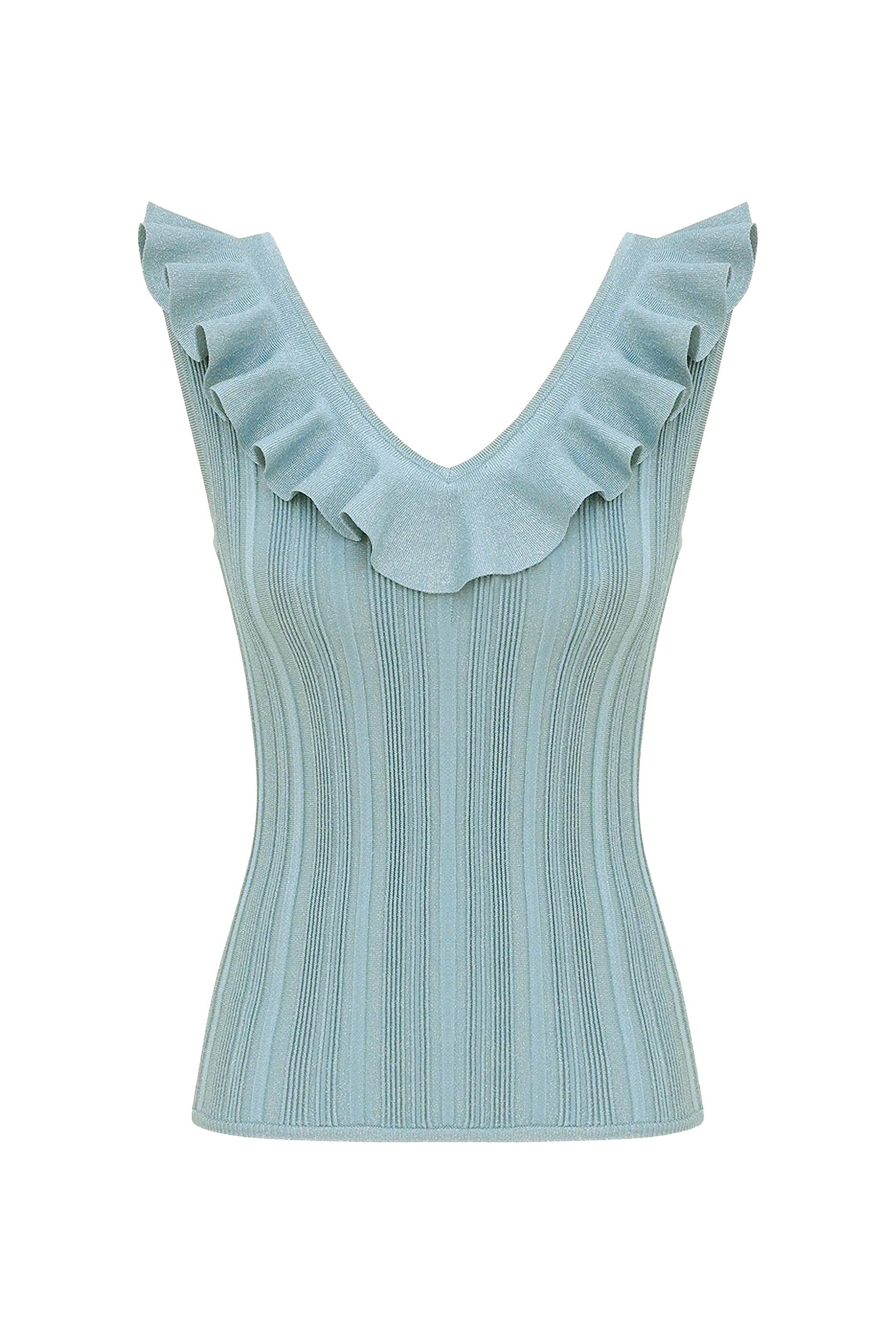Aster Metallic Frill Top 