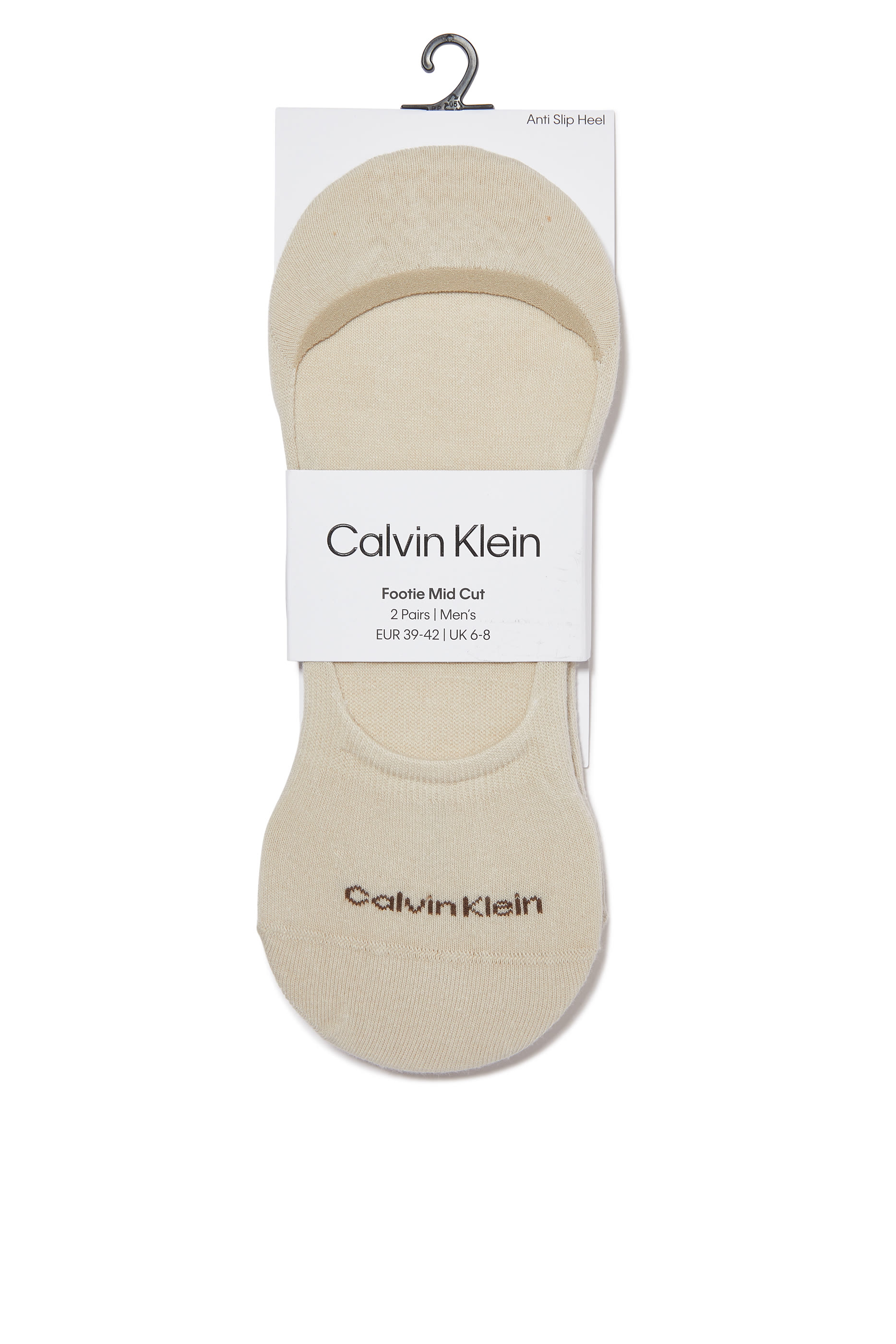 CK Mens Footie Mid Cut Socks, Set of 2