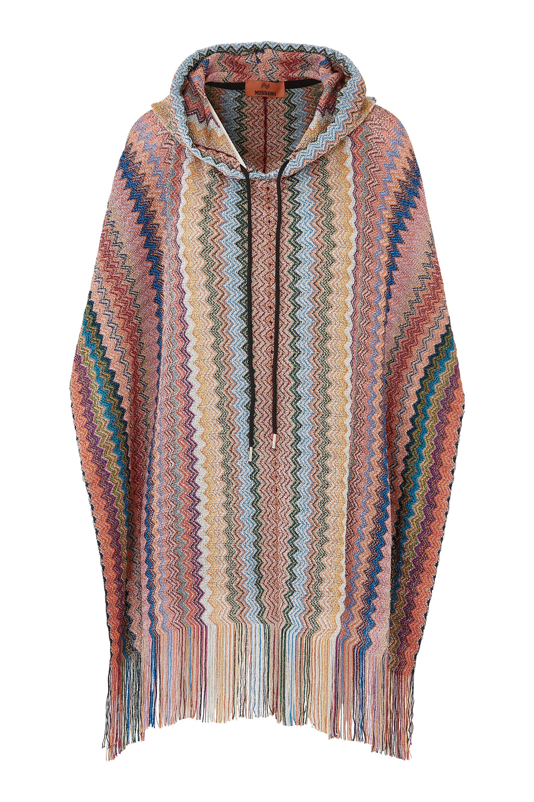 Hooded Zig Zag Knitted Kaftan