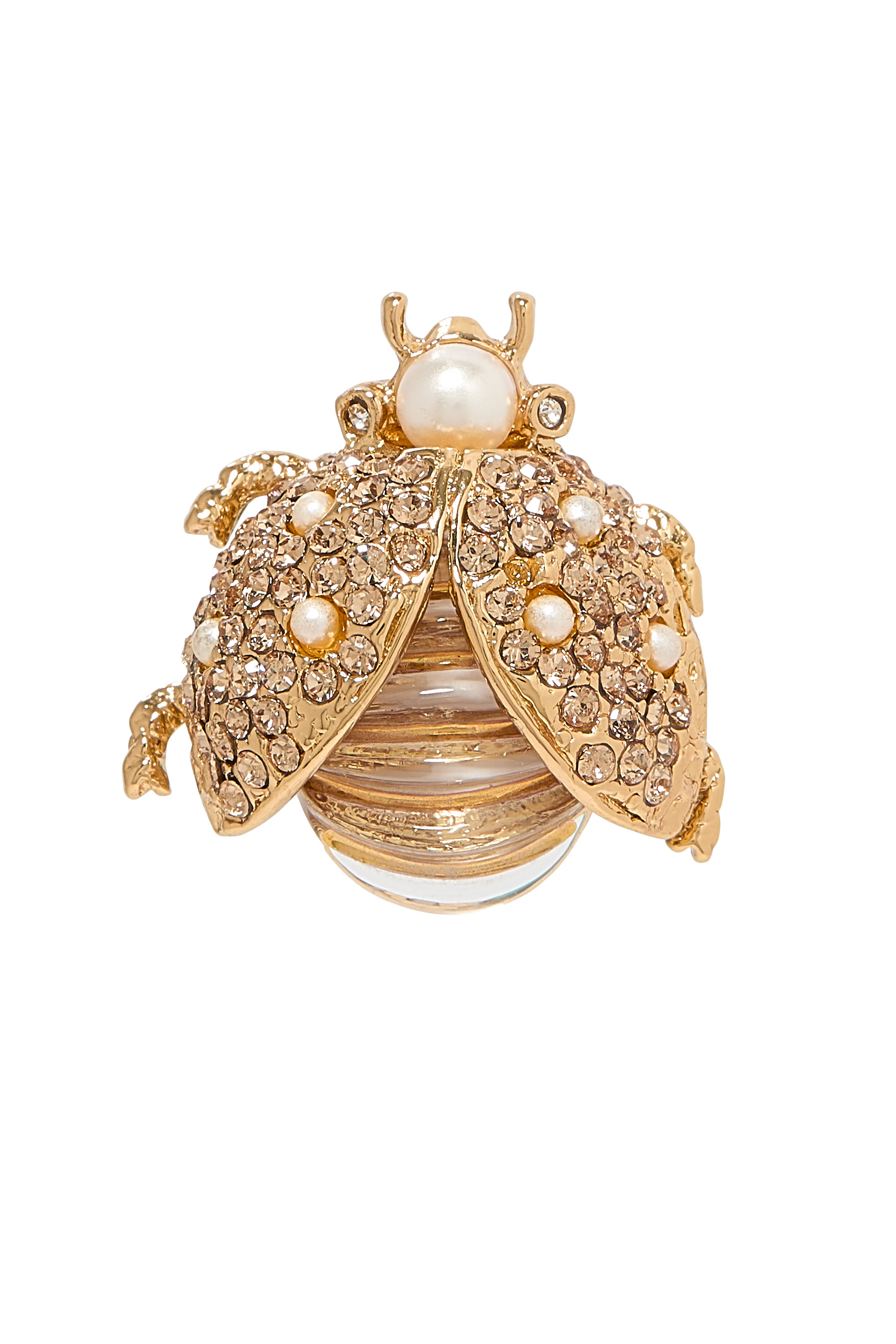 Coccinelle Brooch, Gold-Plated Brass