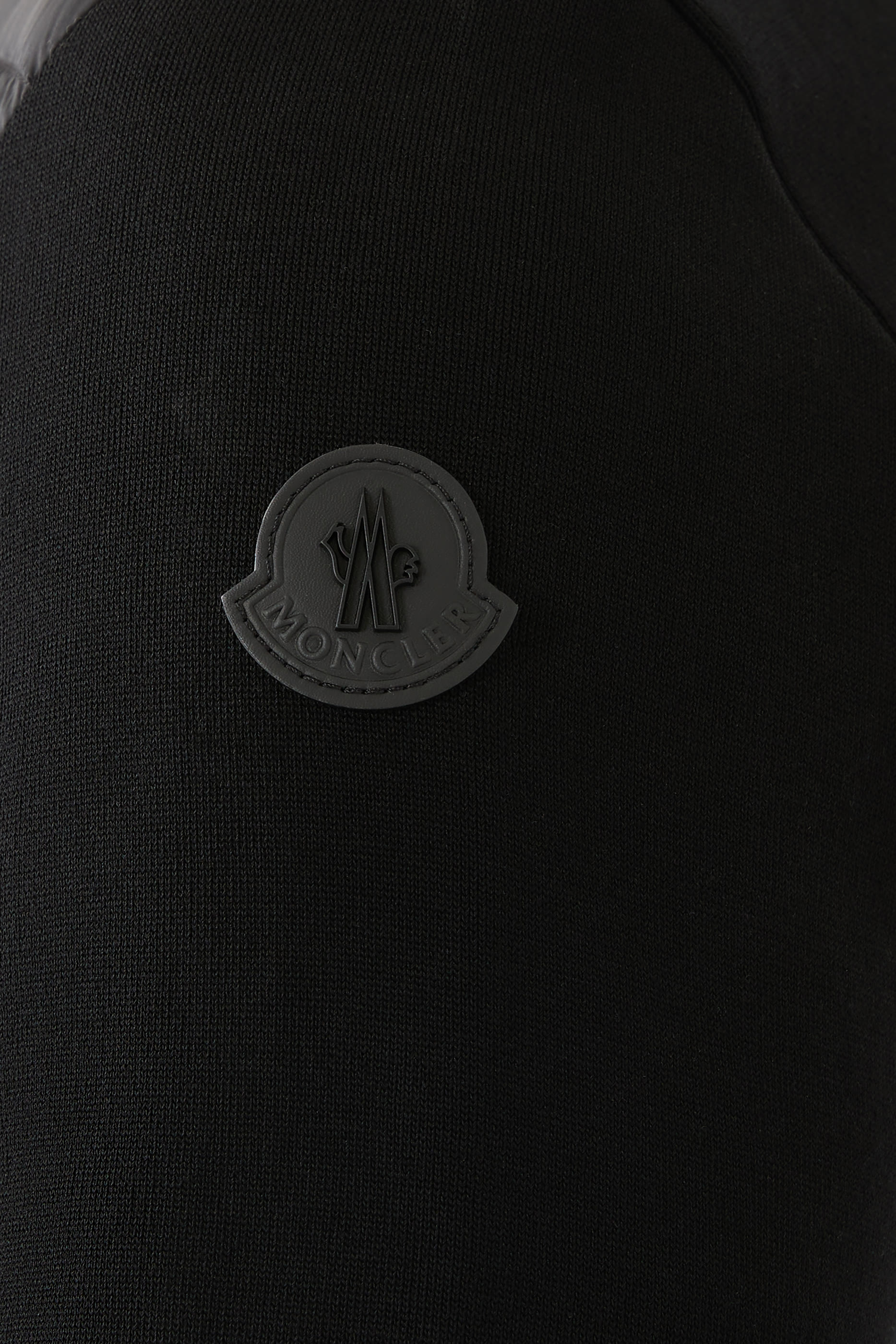 Padded Crêpe Cotton Zip-Up Cardigan