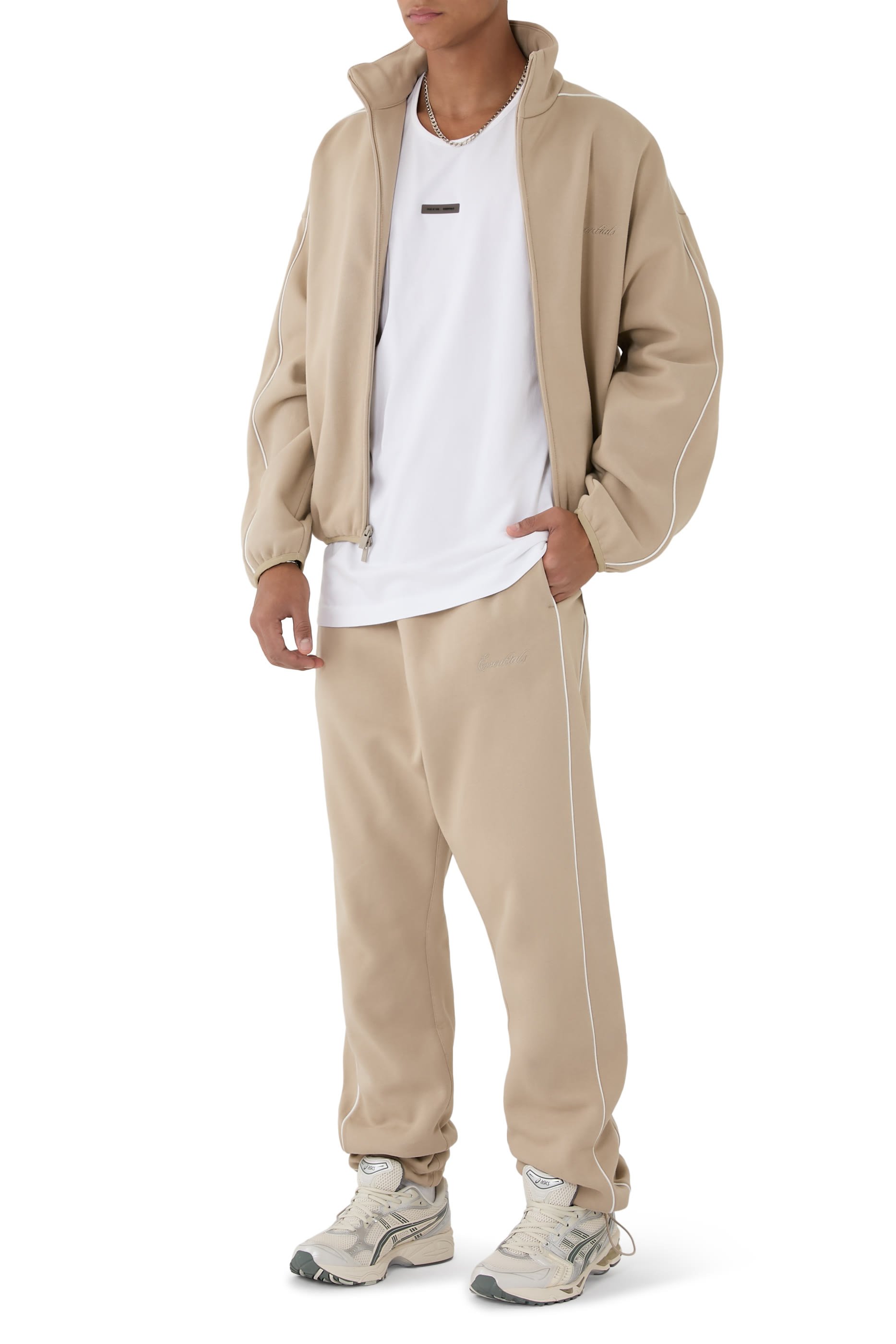  Modern Fleece Track Jacket With Piping