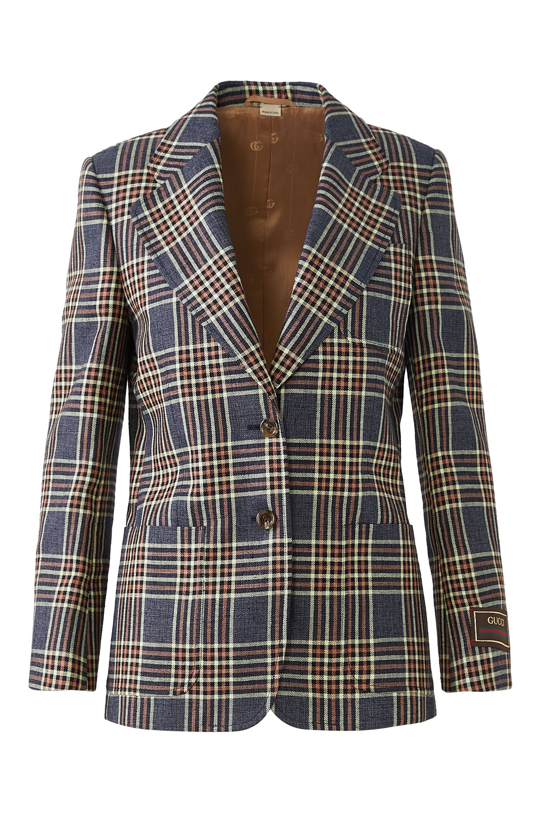 Linen Silk Check Blazer