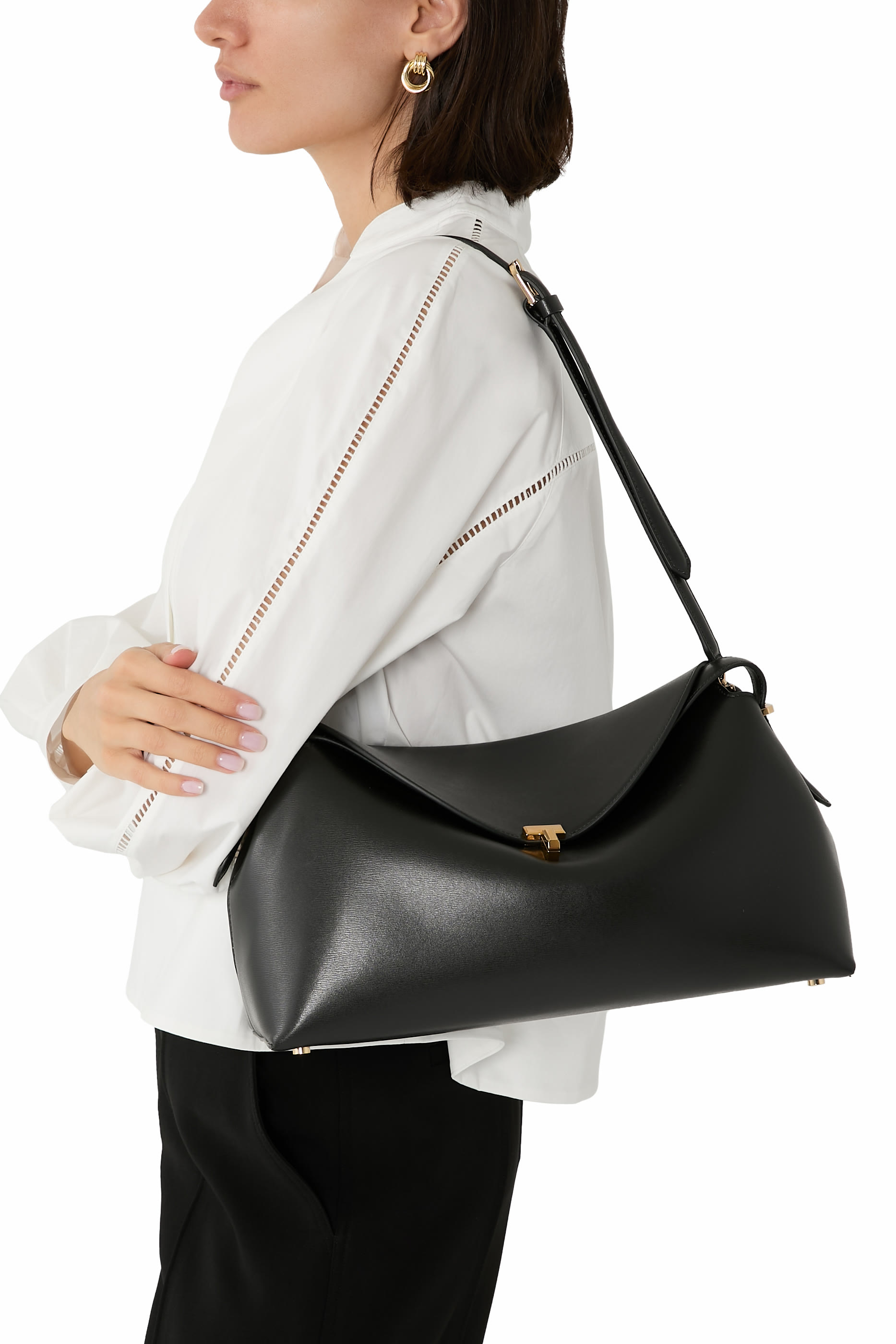 T-Lock Leather Top-Handle Bag