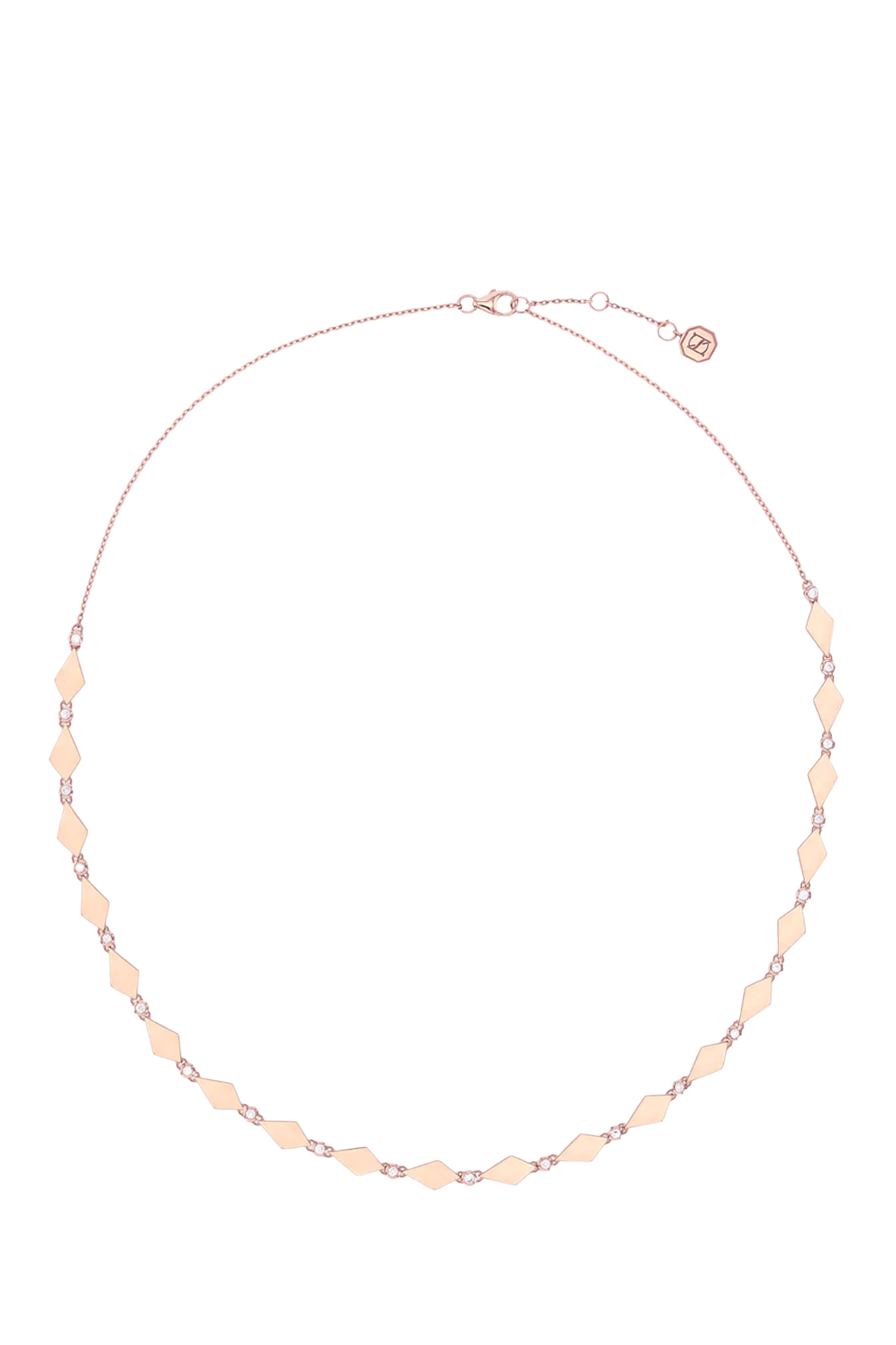Morocco Mosaic Necklace, 18k Pink Gold & Diamonds
