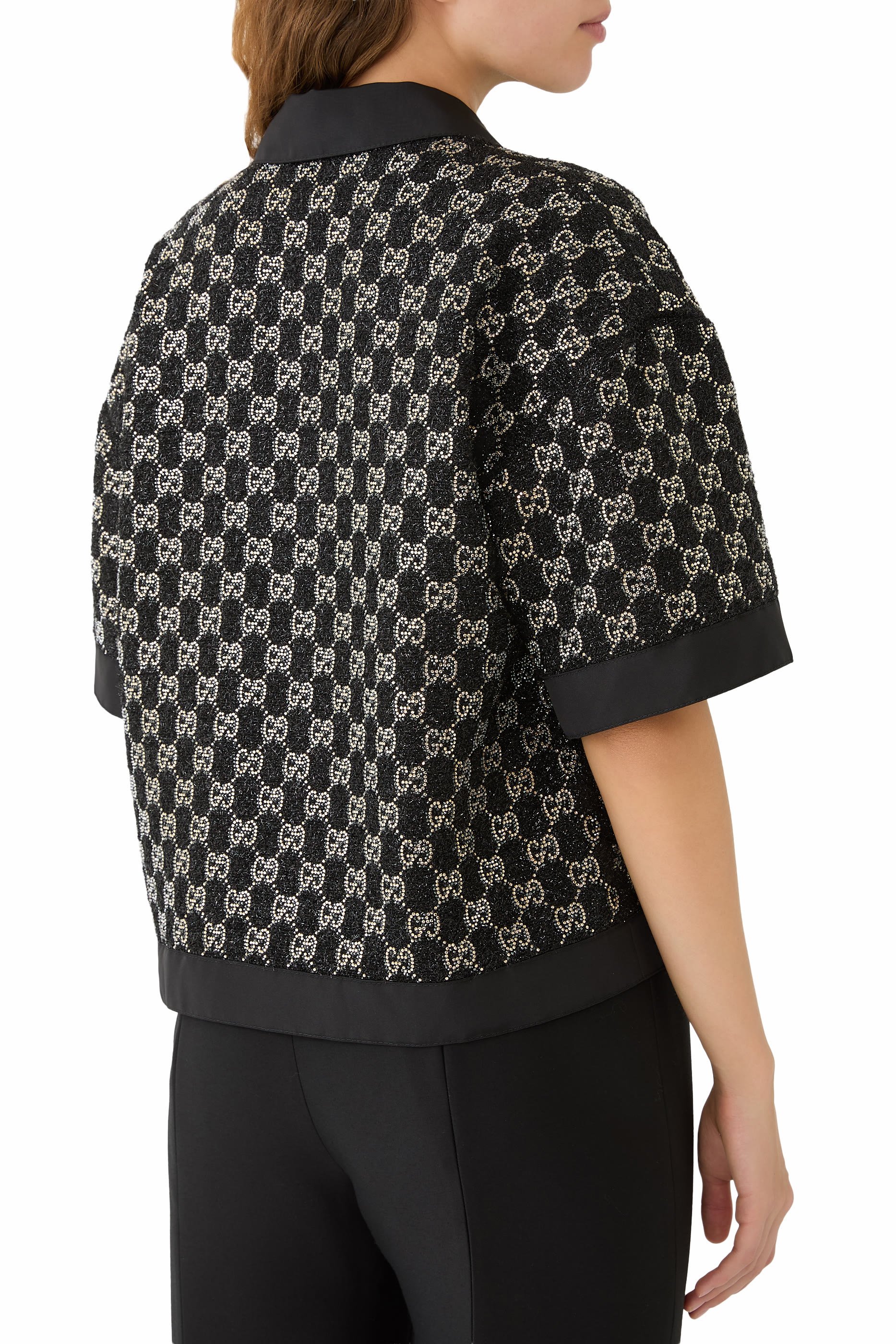 GG Wool Tweed Lam&eacute; Top