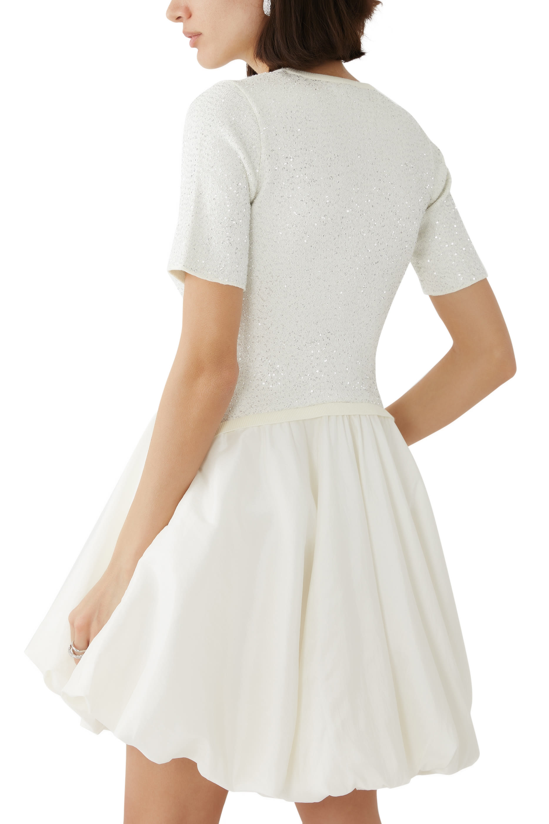 Kenz Knitted Ruffle Mini Dress