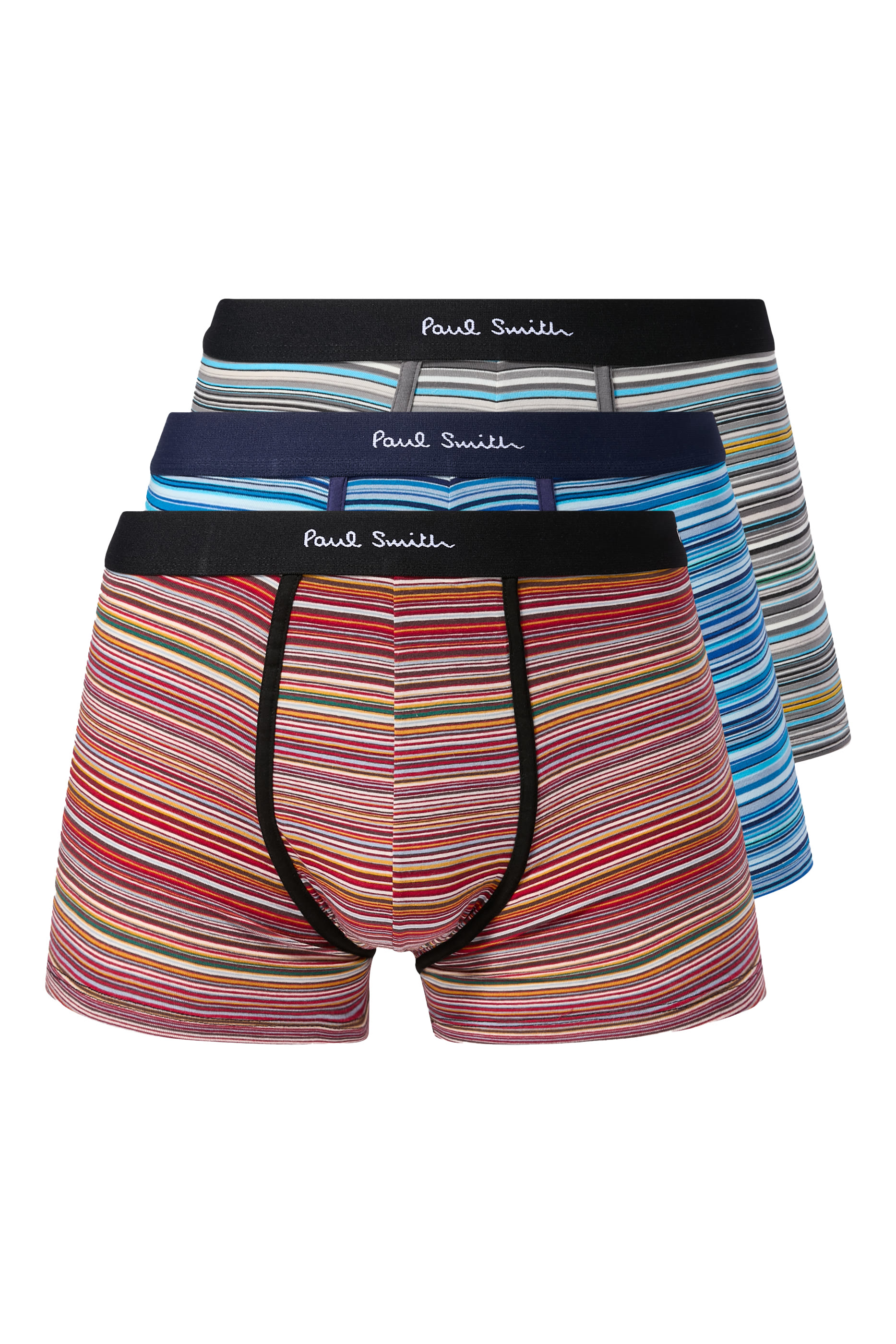 Organic-Cotton 'Signature Stripe' Low-Rise Boxer Briefs Three Pack