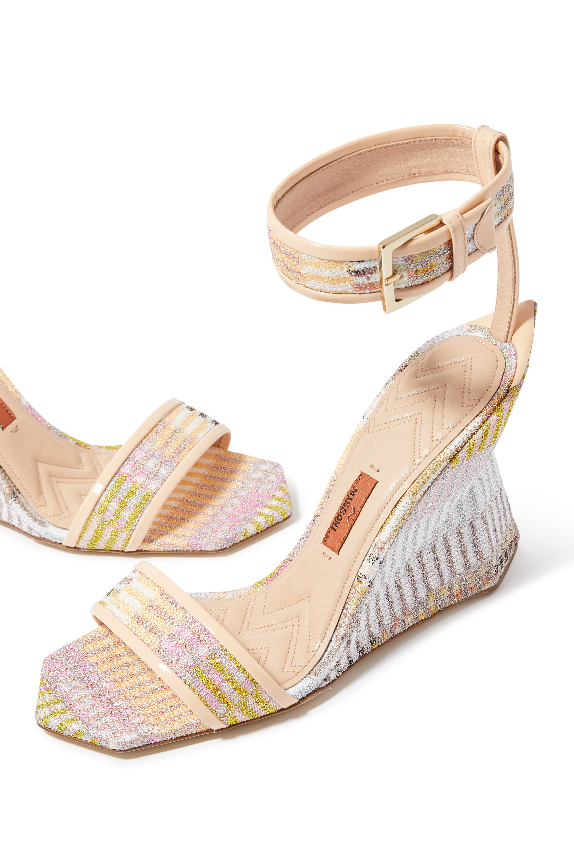 Nina Geometric Raschel Lame Wedge