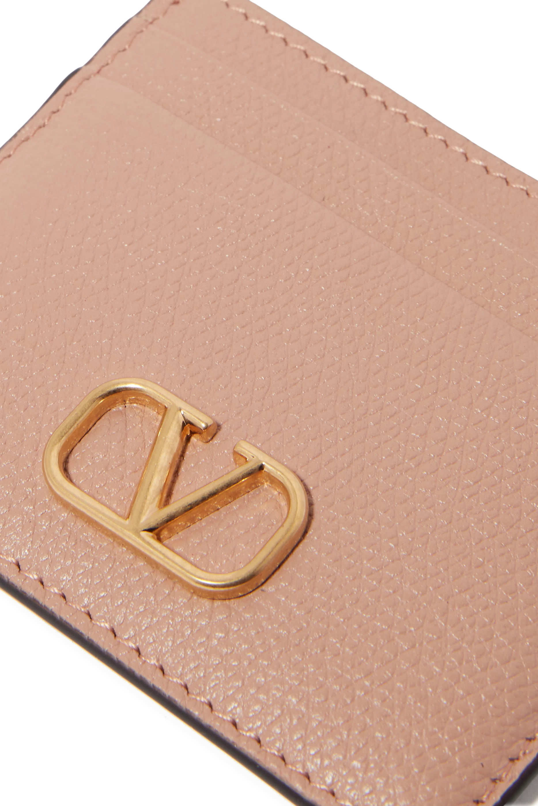 VLogo Signature Grainy Calfskin Cardholder