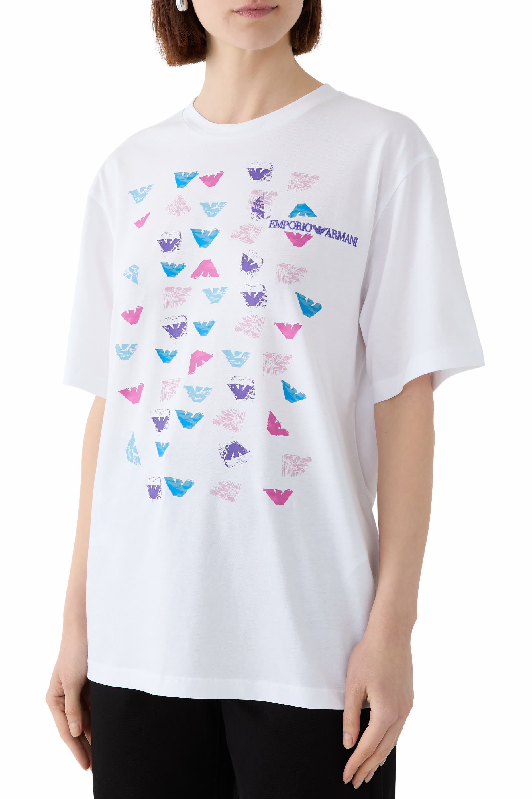 All-Over Eagle Print Jersey T-Shirt