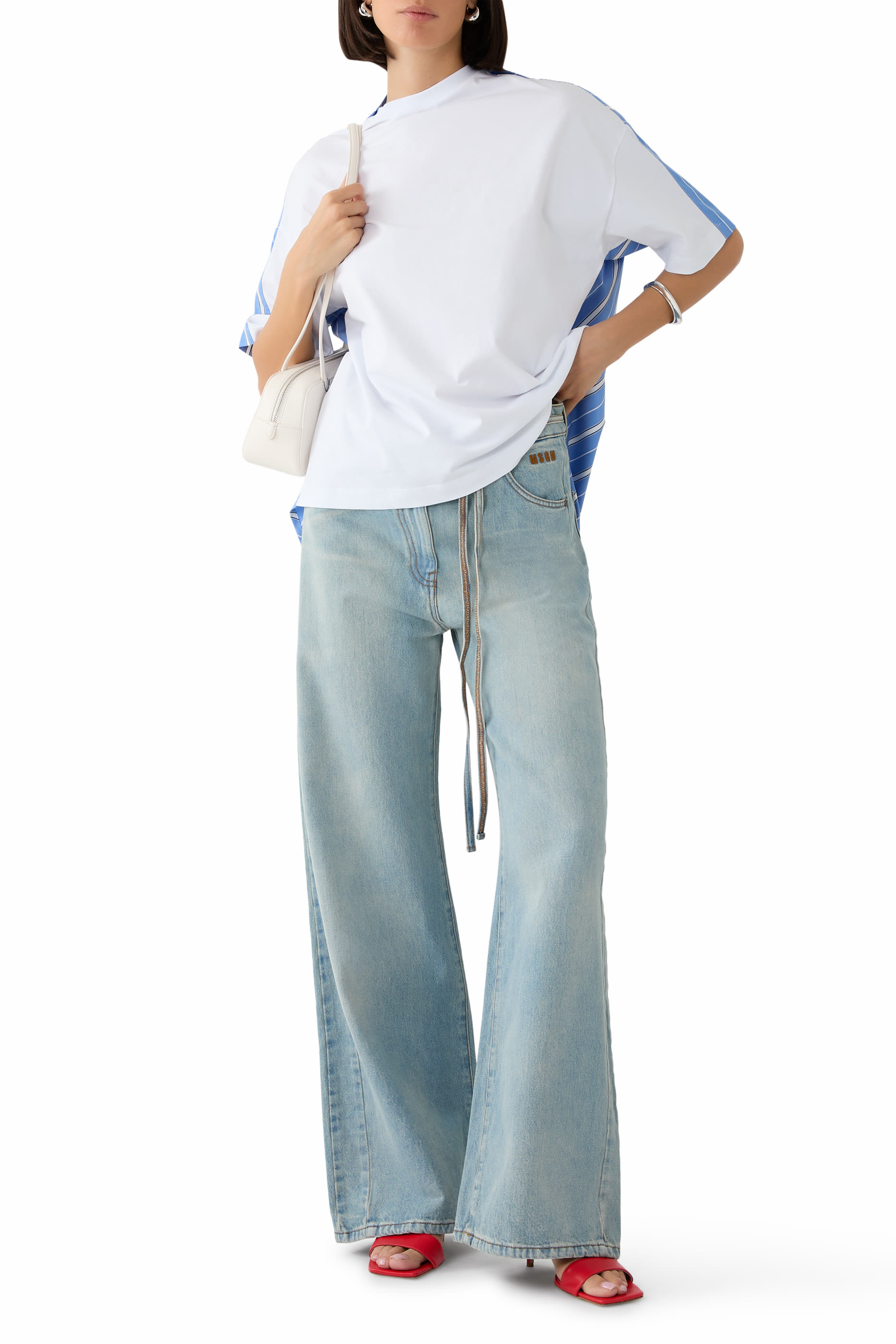 Wide-Leg Denim Trousers