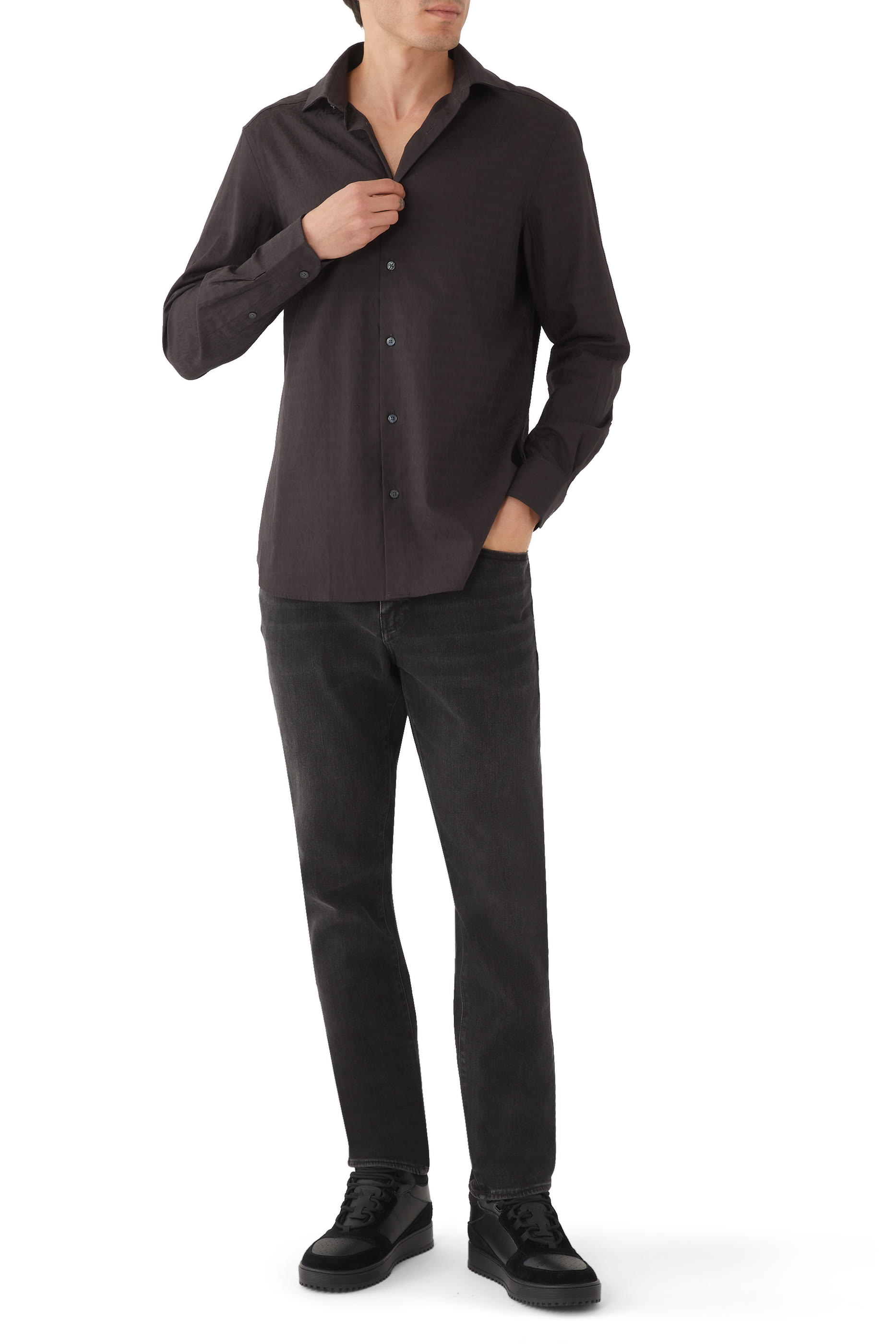 All-over Jacquard Logo Shirt