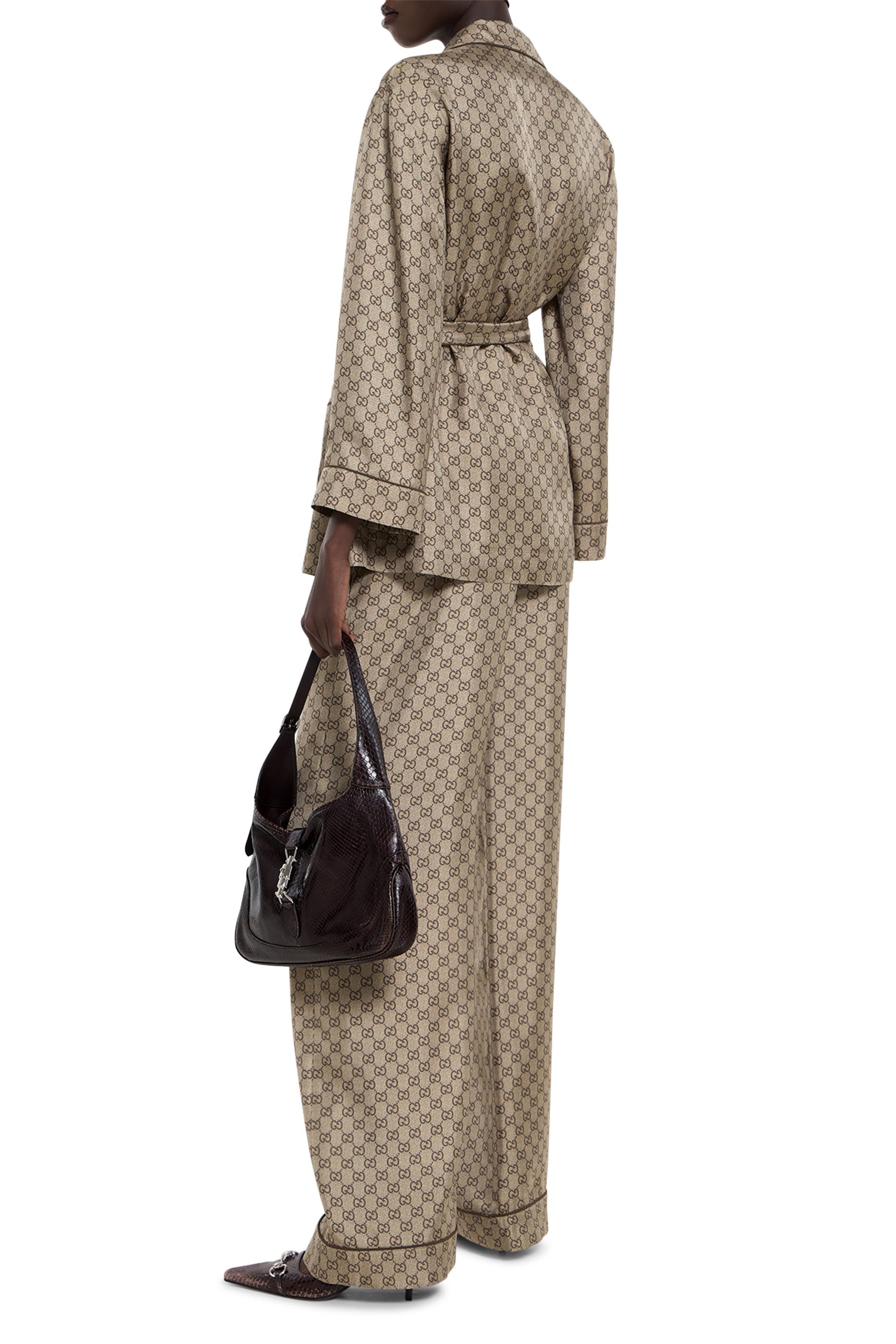 All-Over GG Print Silk Twill Shirt