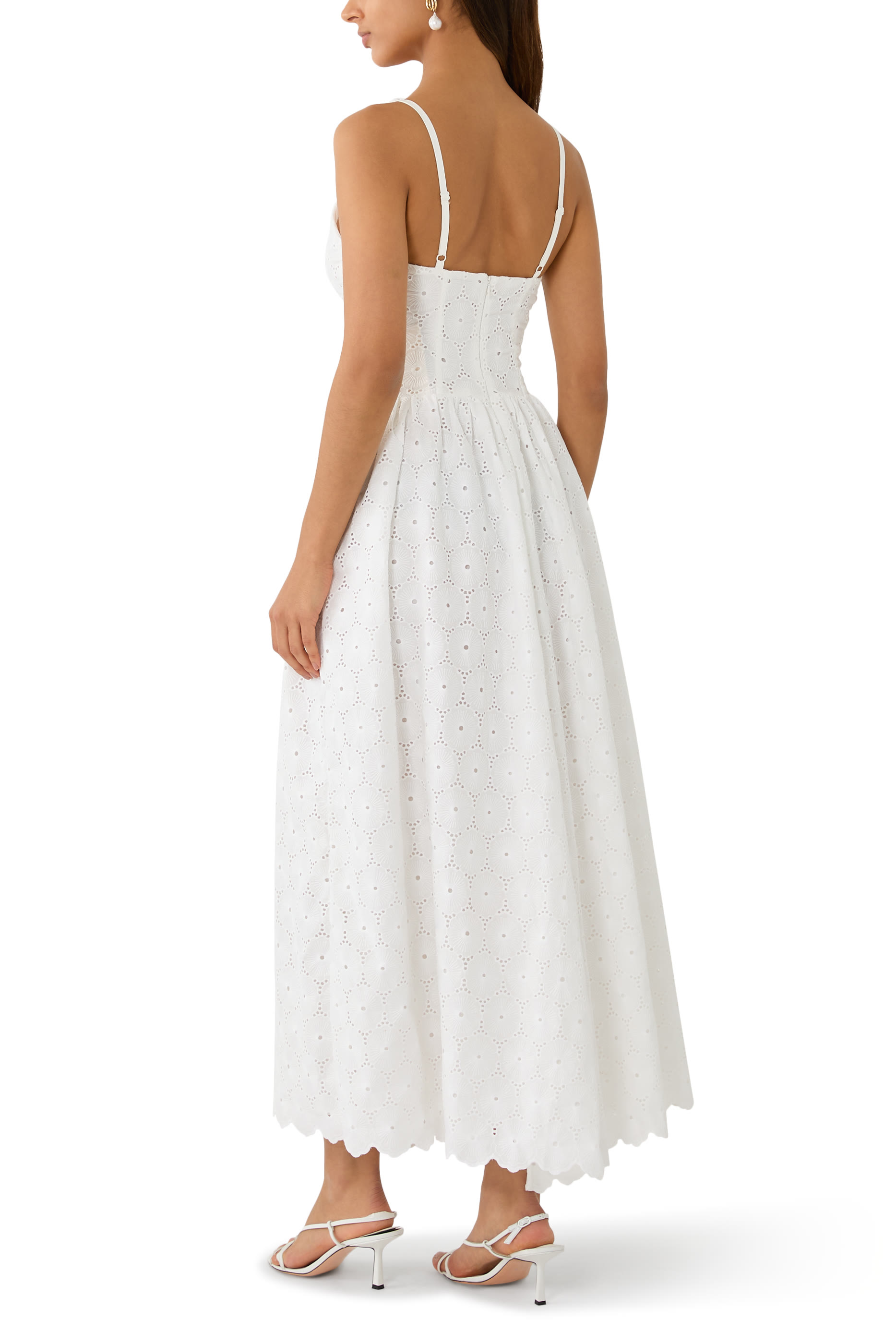 Milana Broderie Anglaise Midi Dress
