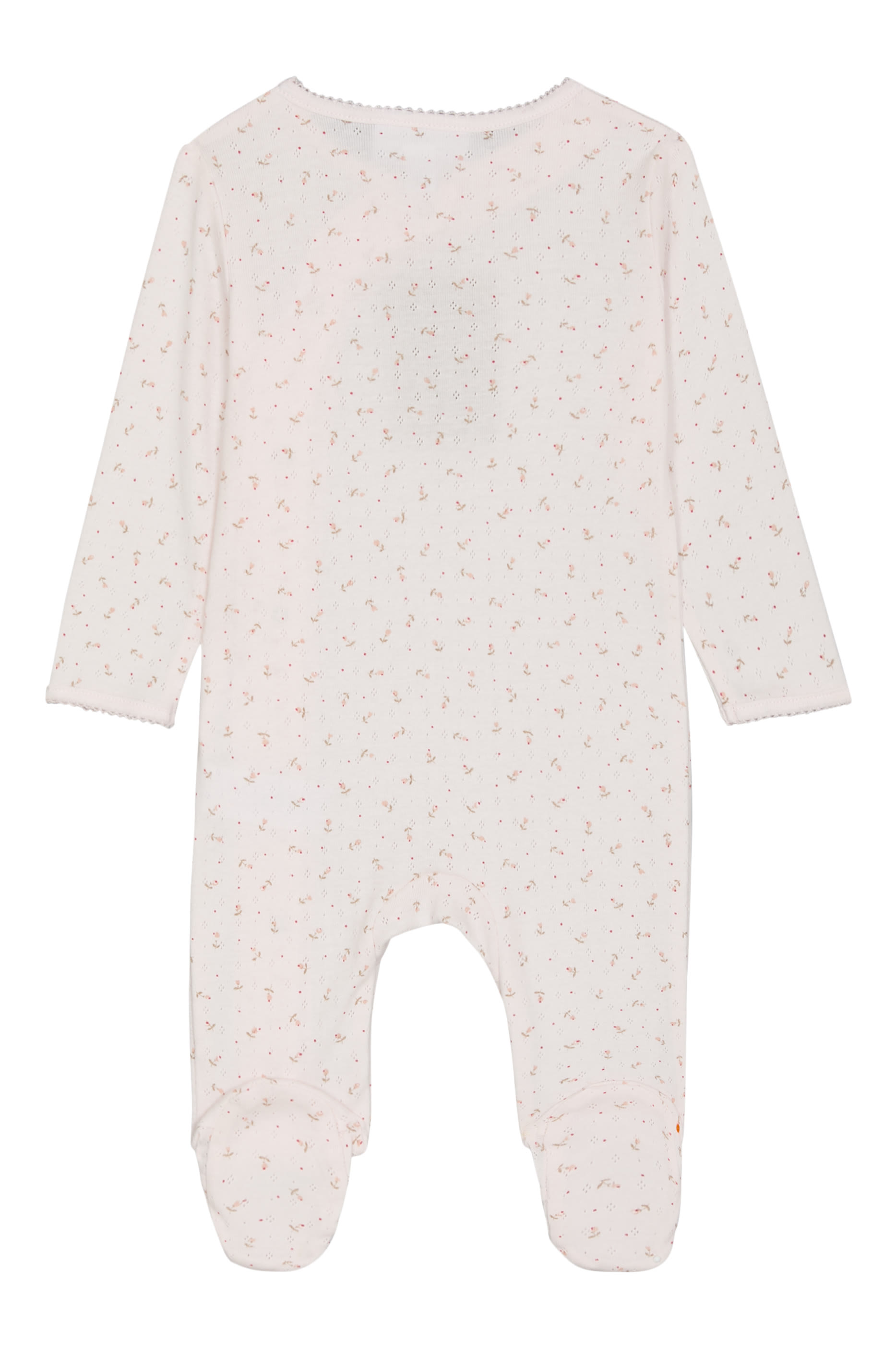 Kids Organic Cotton Pointelle Megan Floral Wrap Sleepsuit
