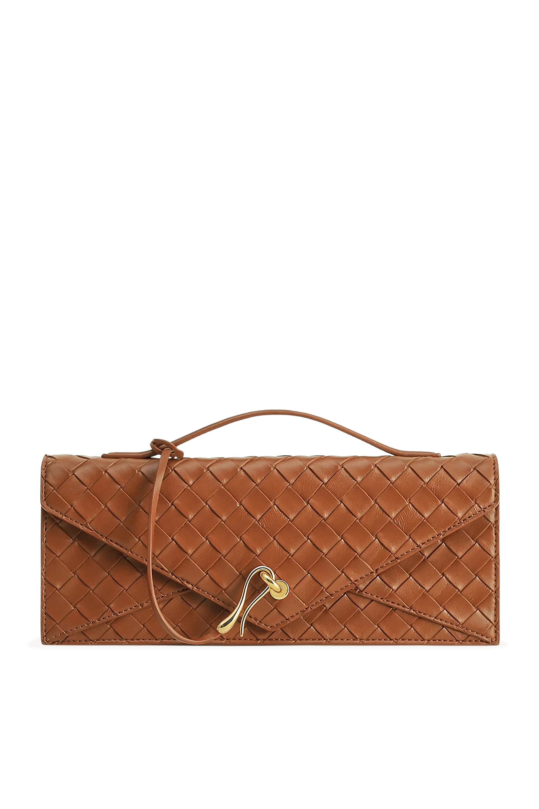  Celeste Woven Textured Envelope Top Handle Bag 