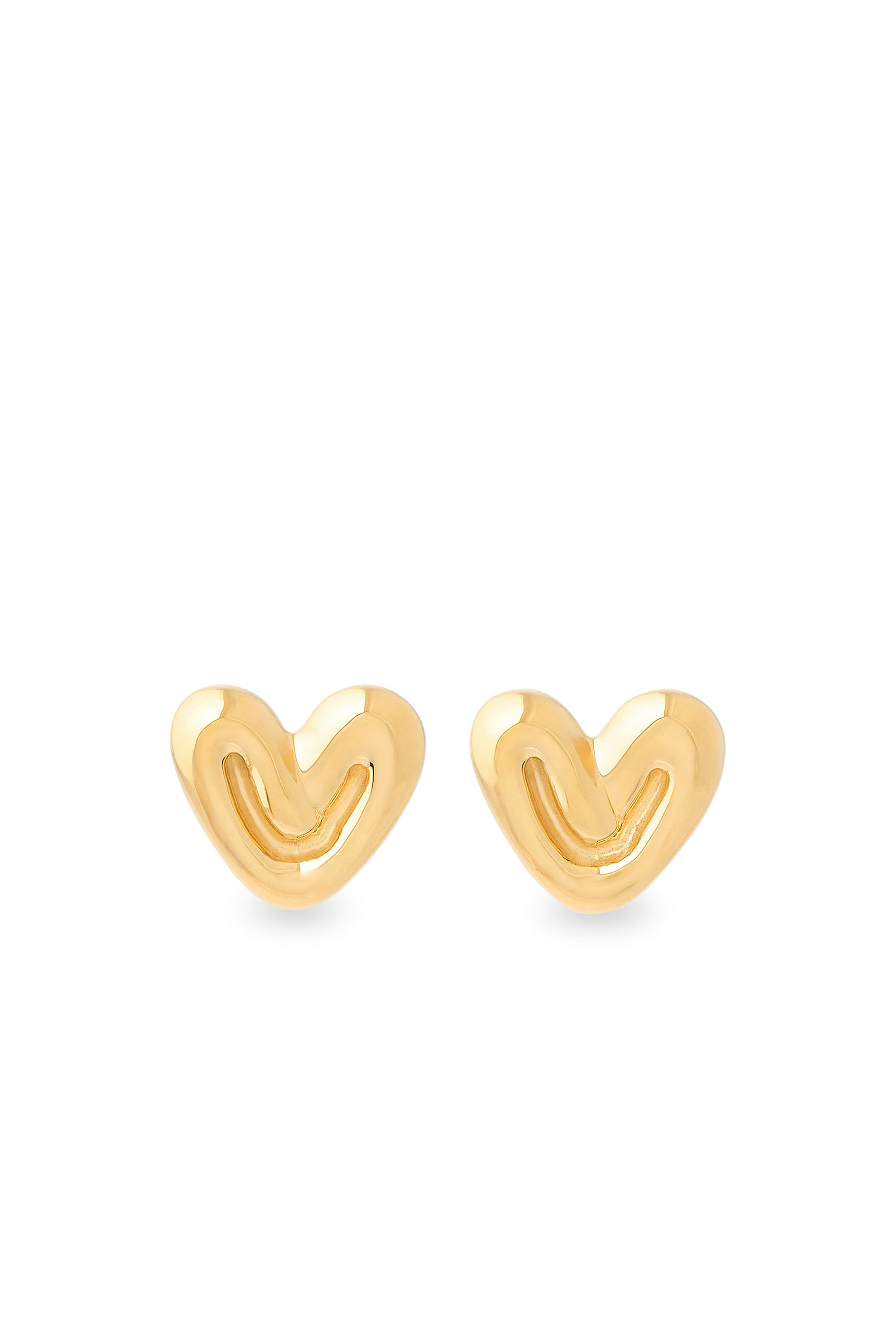 Puffy Heart Mini Stud Earrings,  18ct Recycled Gold Vermeil on Recycled Sterling Silver