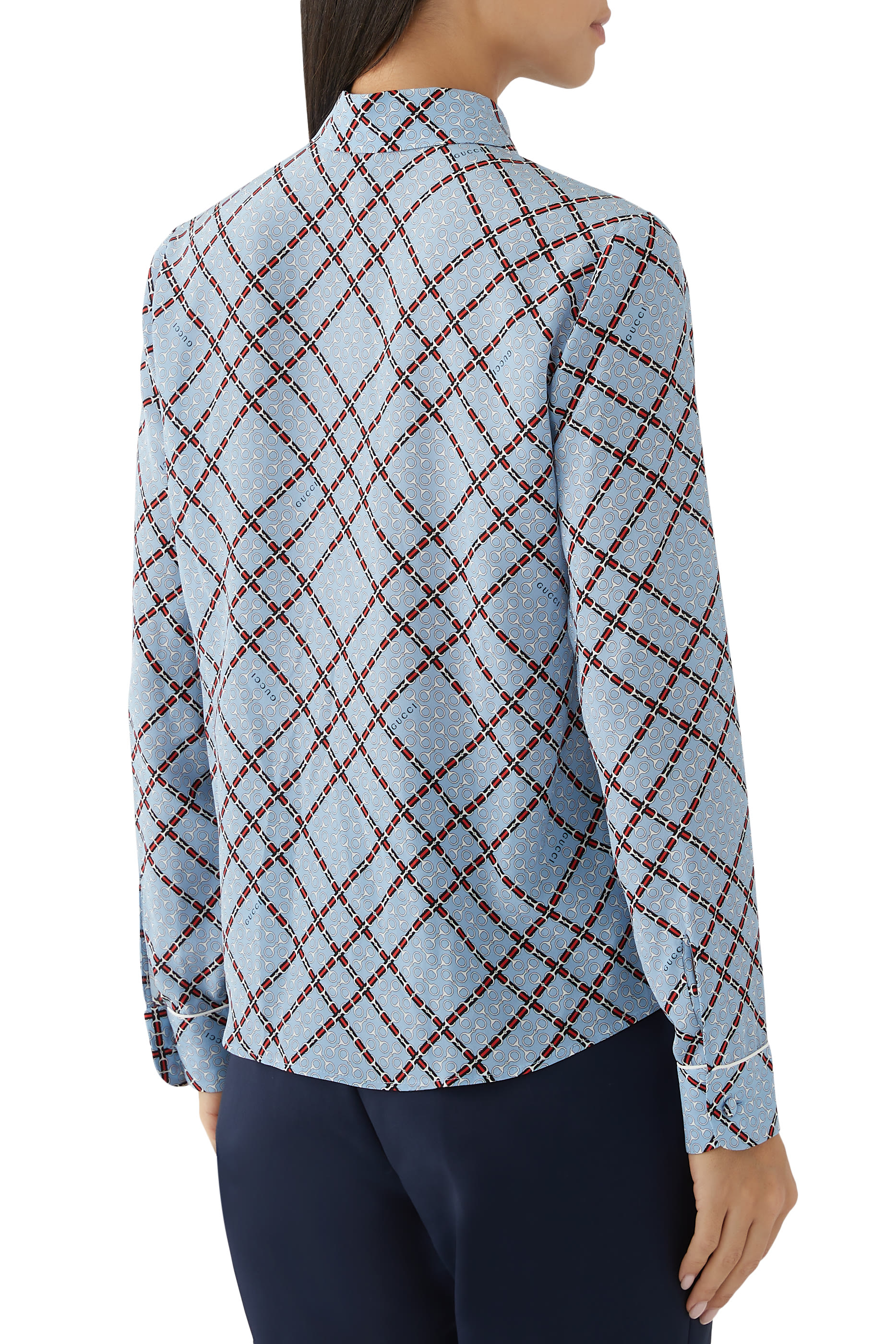 Printed Silk Cr&ecirc;pe de Chine Shirt